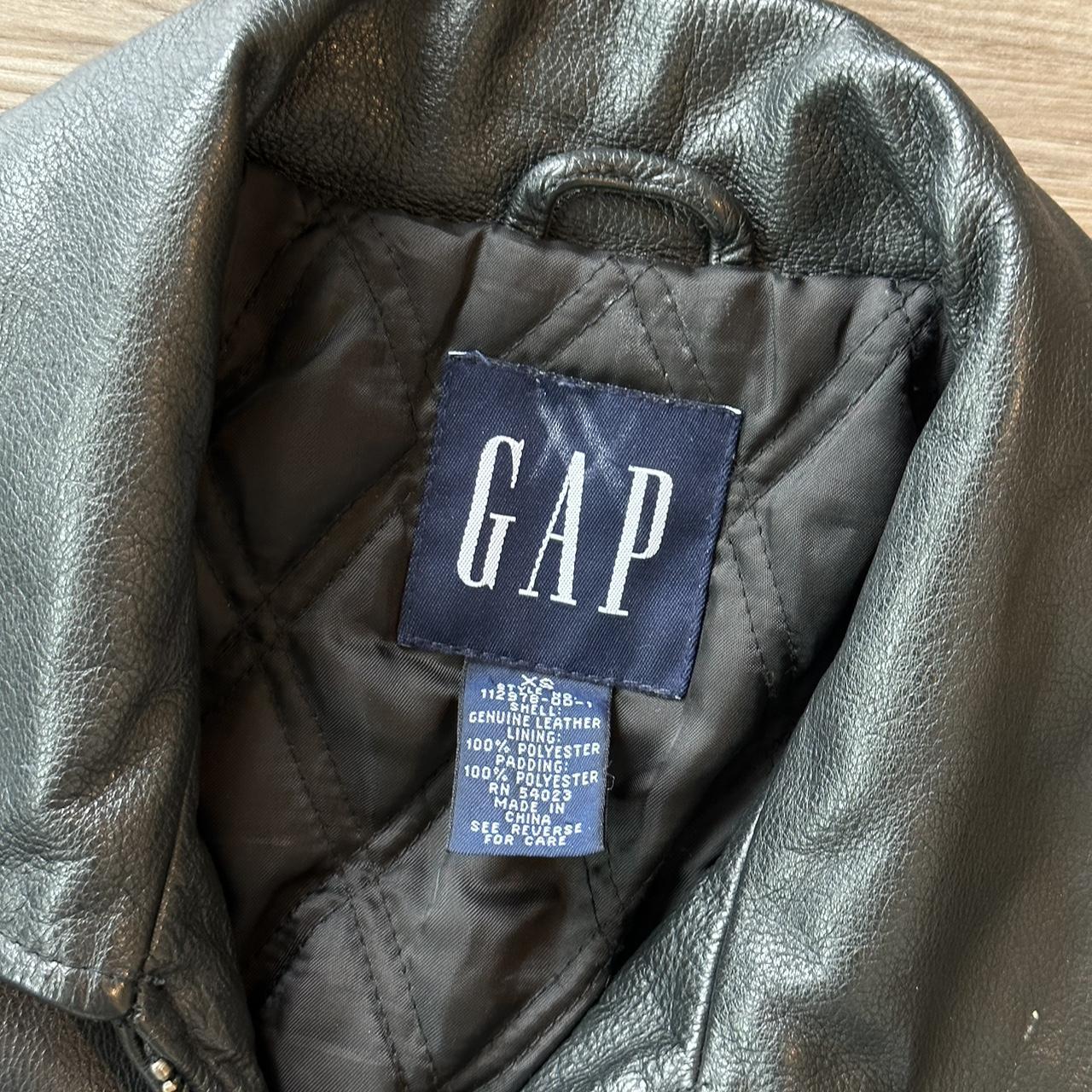 Gap leather jacket Labeled size xs fits like... - Depop