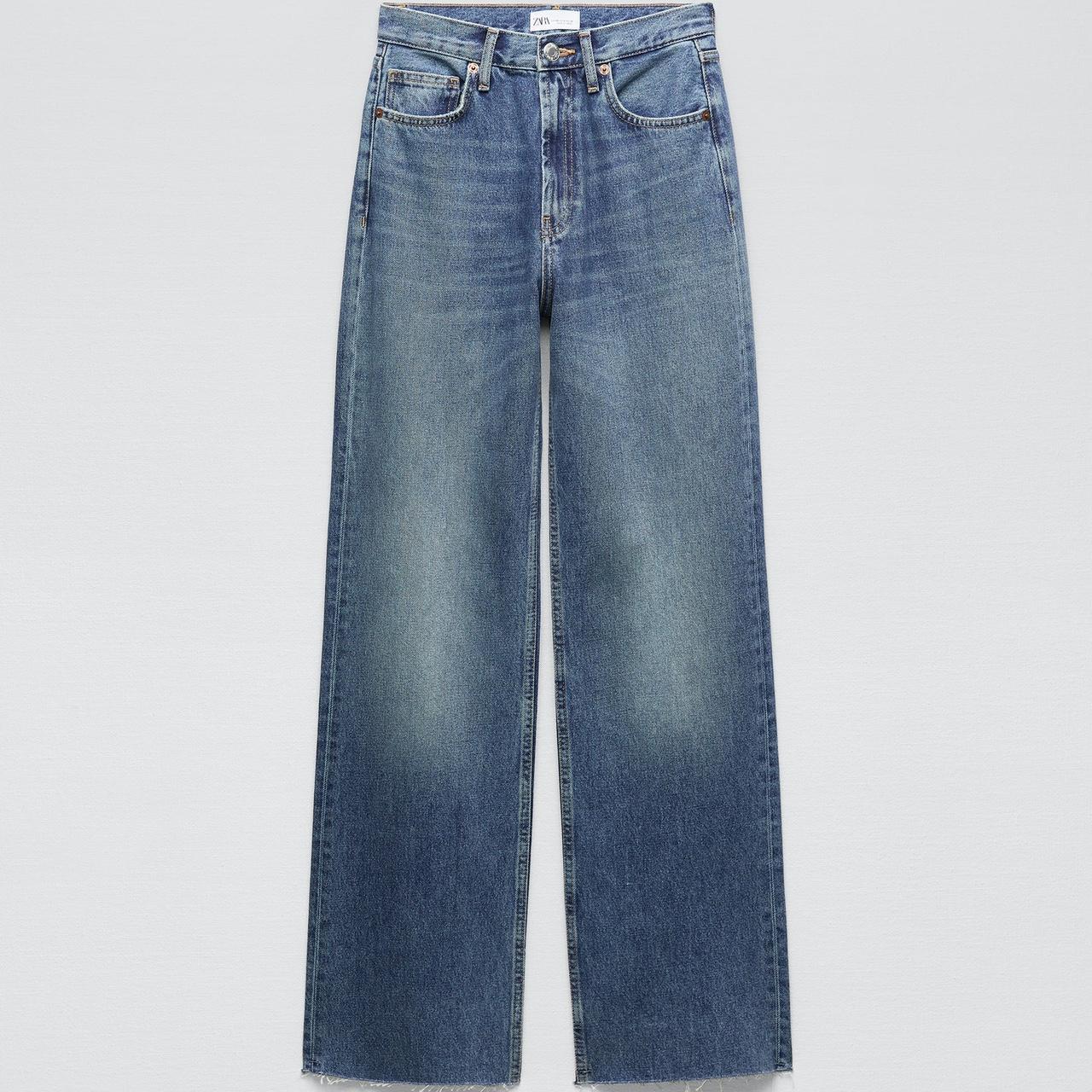 Zara z1975 blue wide leg/ full length jeans Worn a... Depop