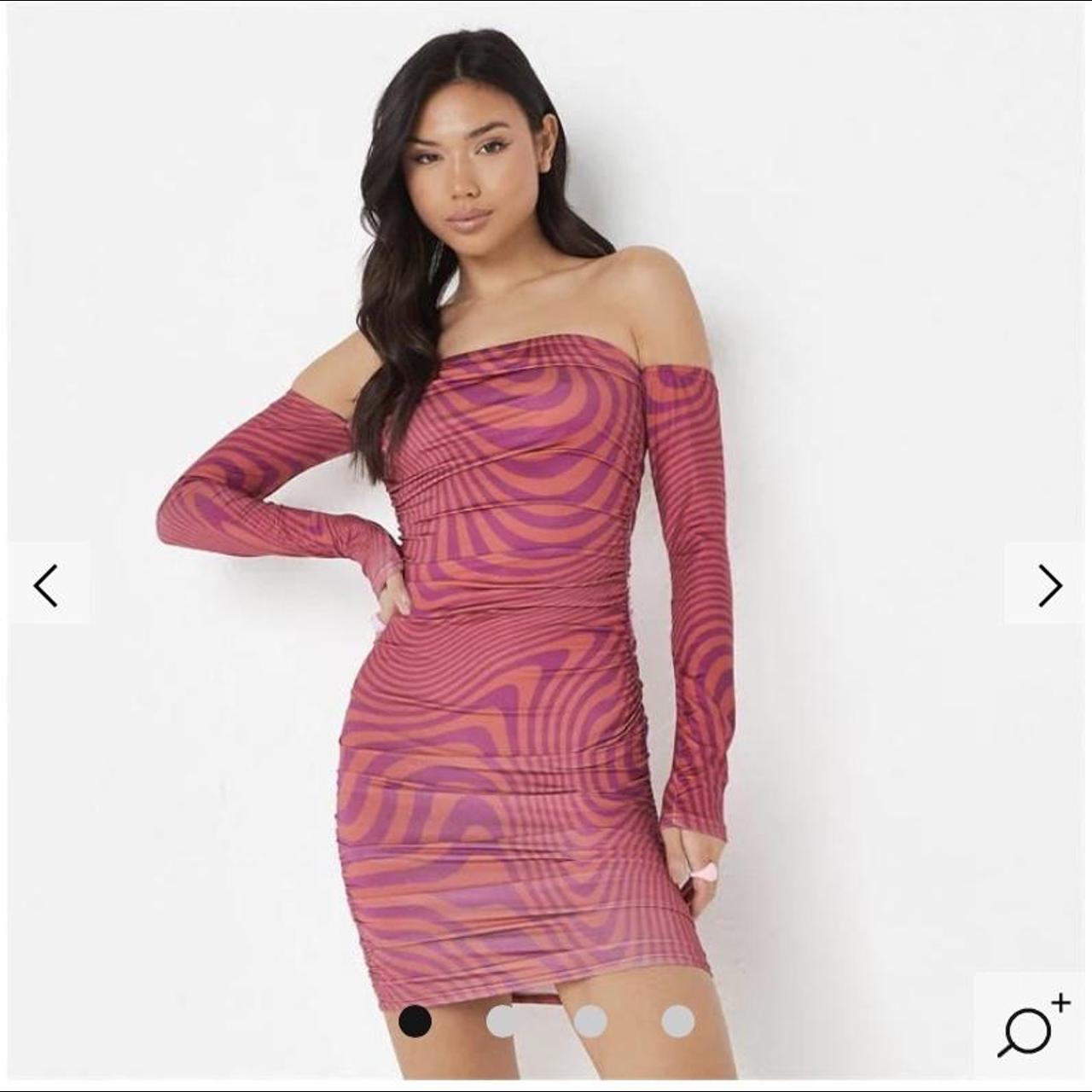 Missguided Women's Pink and Orange Dress Depop