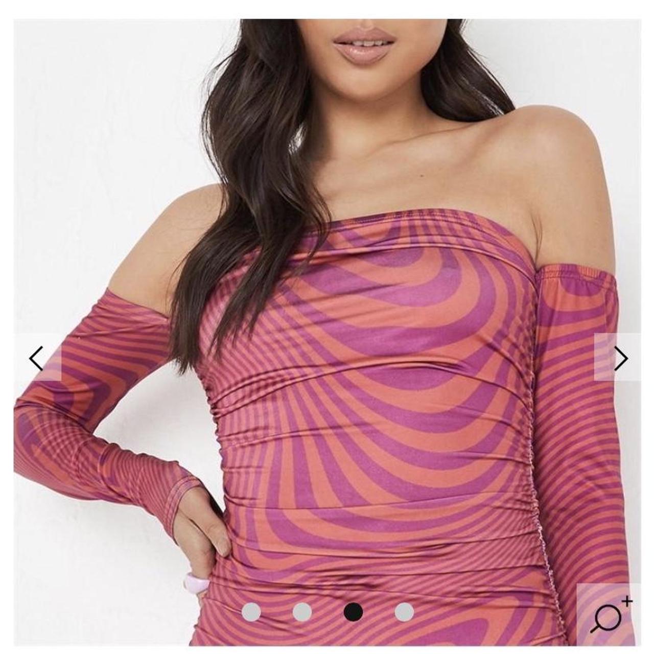 Missguided Women's Pink and Orange Dress Depop