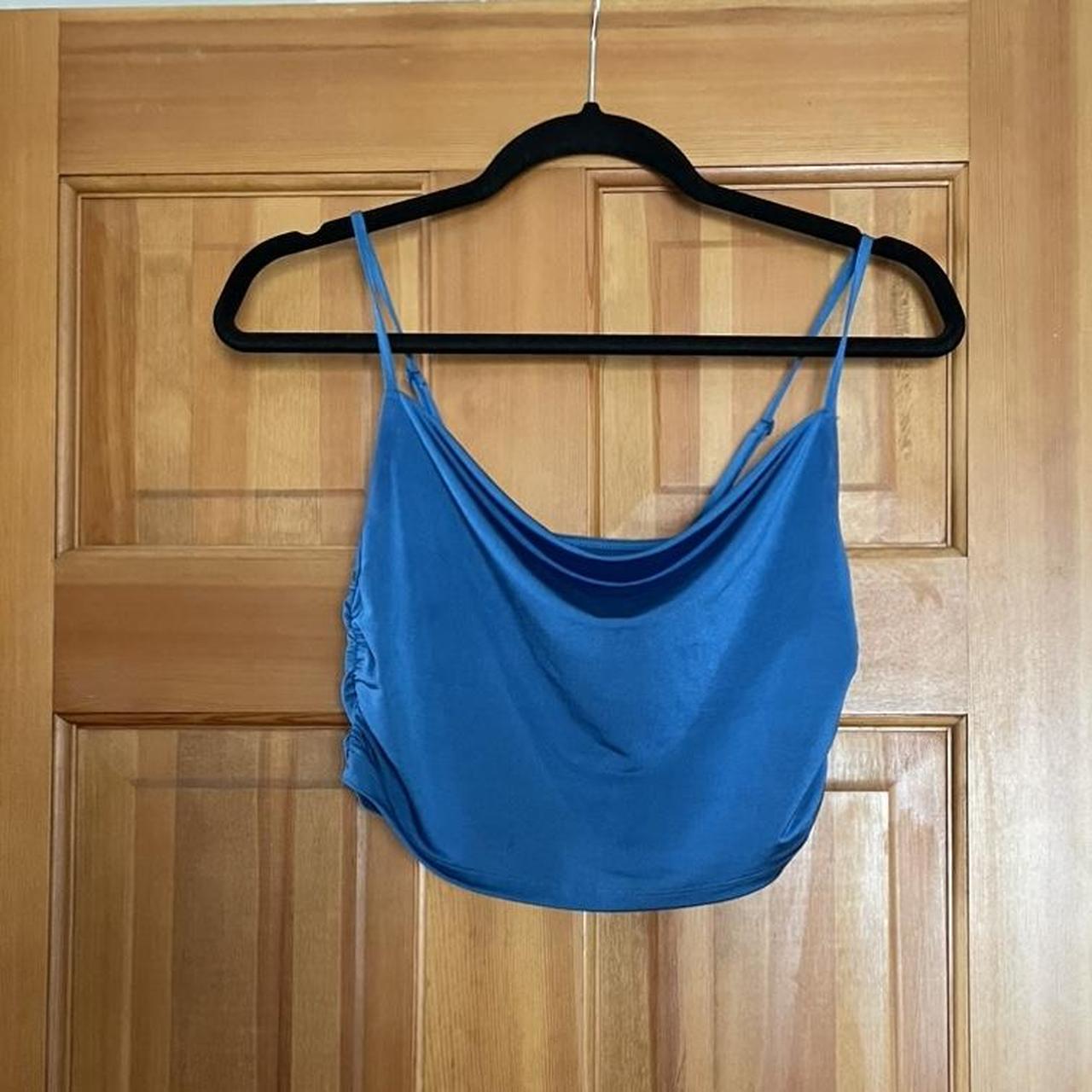 urban-outfitters-women-s-blue-crop-top-depop