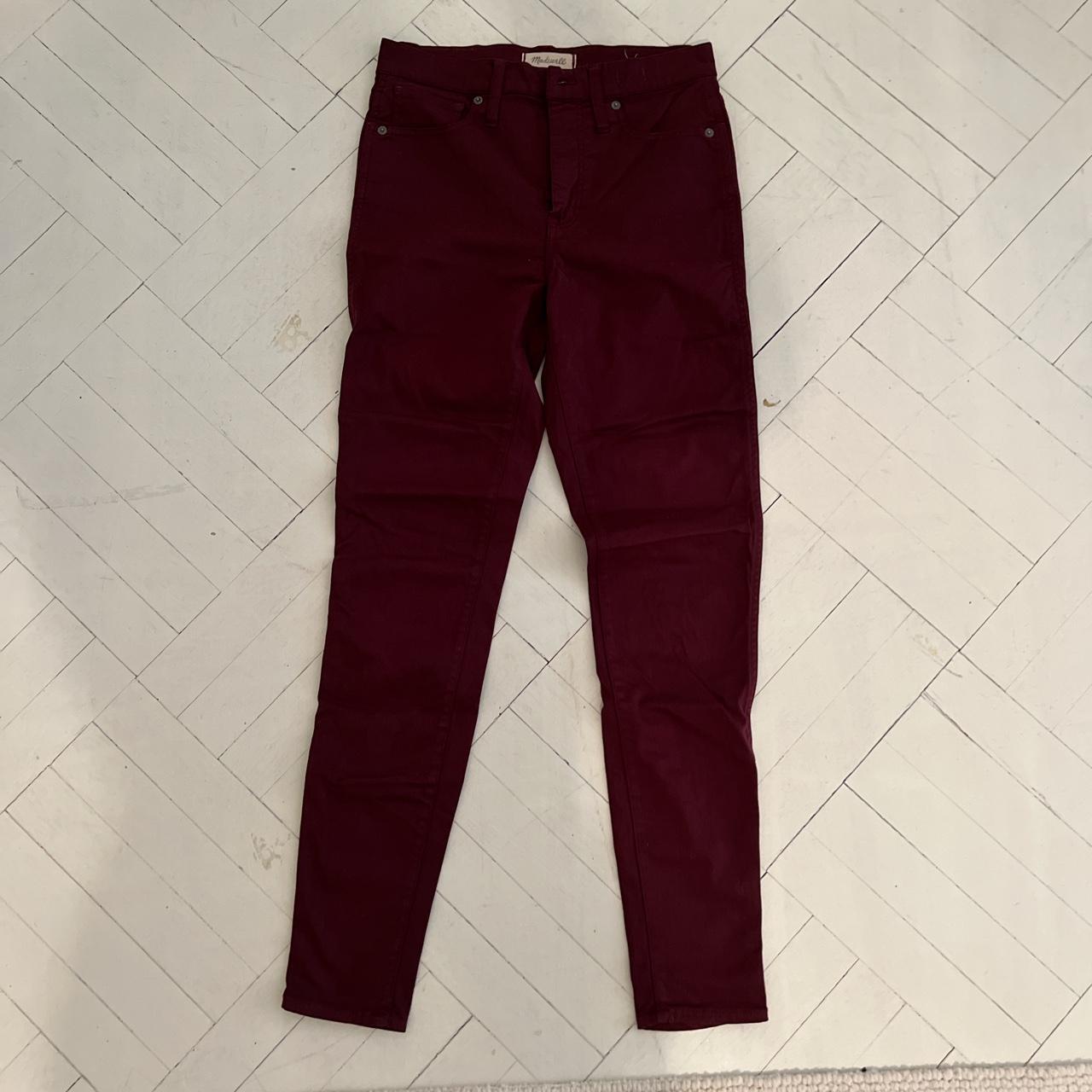 Madewell Burgundy Skinny Jeans Size 28 Great... - Depop