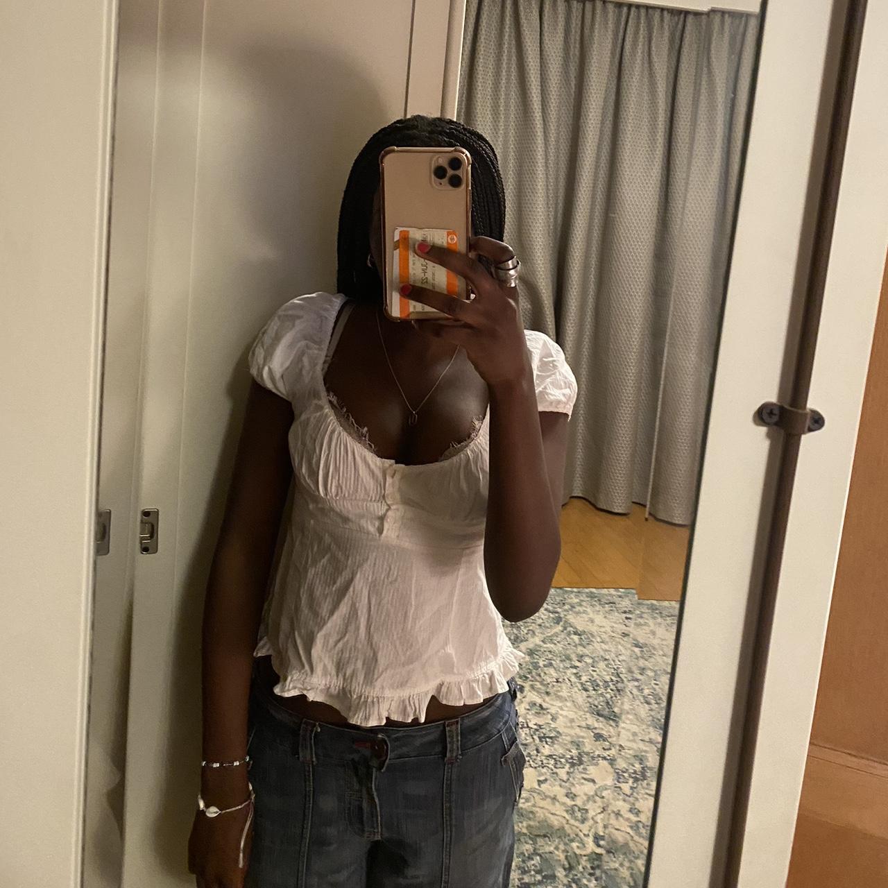 Cutest brandy Melville Blair cotton ruffle top. ⚠️ do... Depop