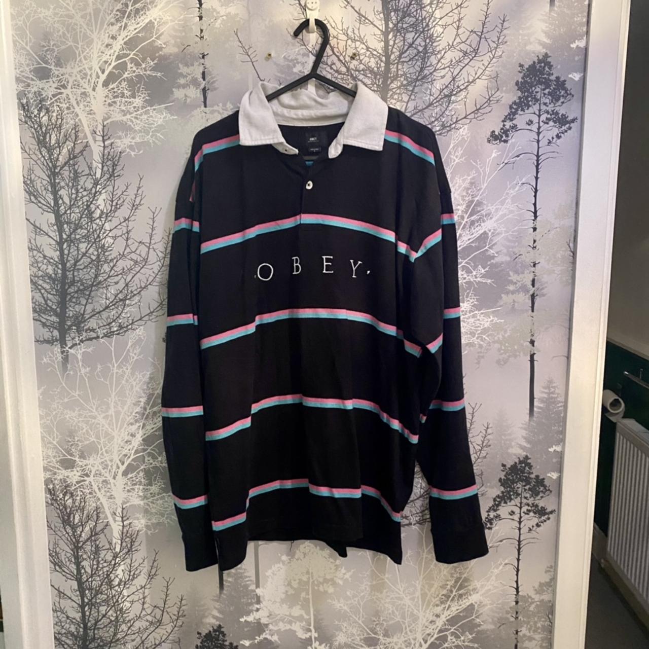 Men s OBEY RUGBY SHIRT LONG SLEEVE TEE GOOD. Depop