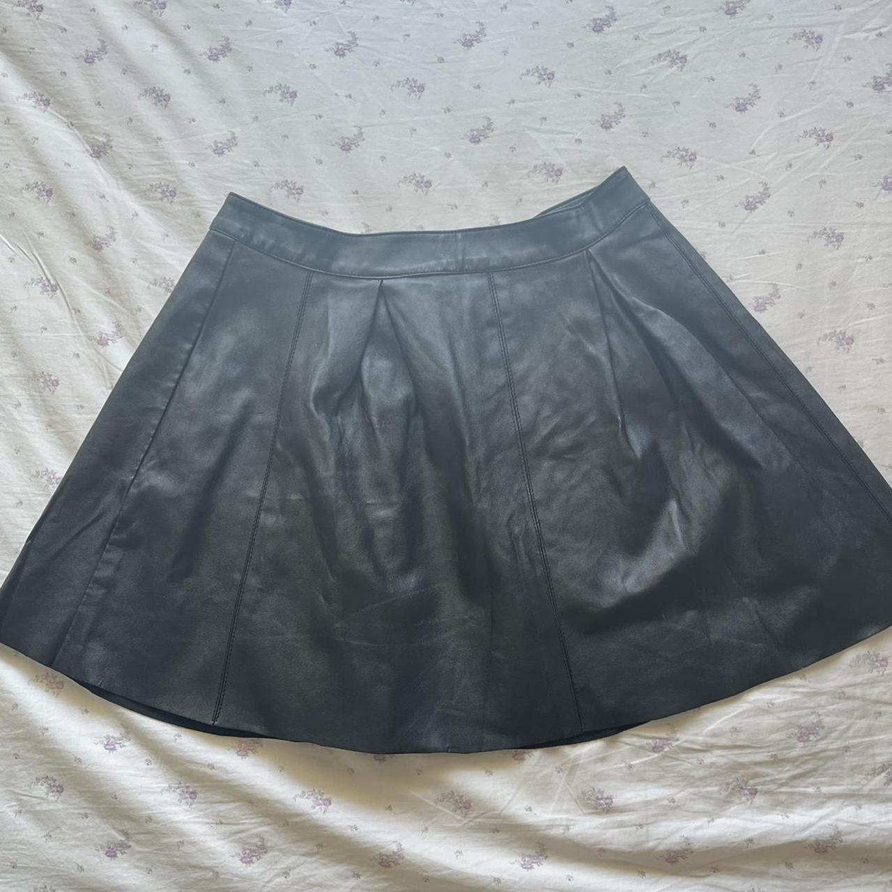 🕷️ Black Pleather Skirt 🕷️ • color more true to last... - Depop