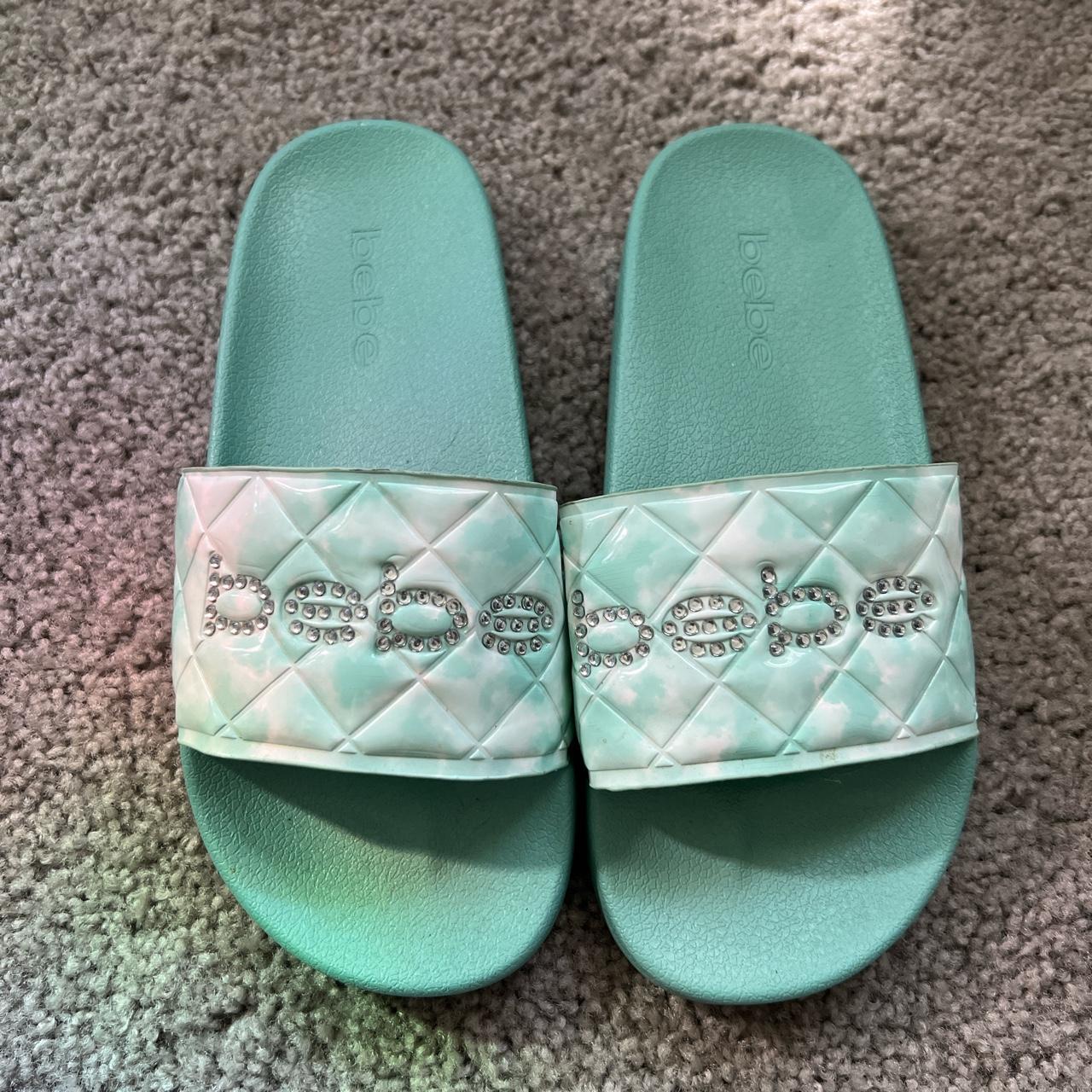 Bebe rhinestone fashion slides