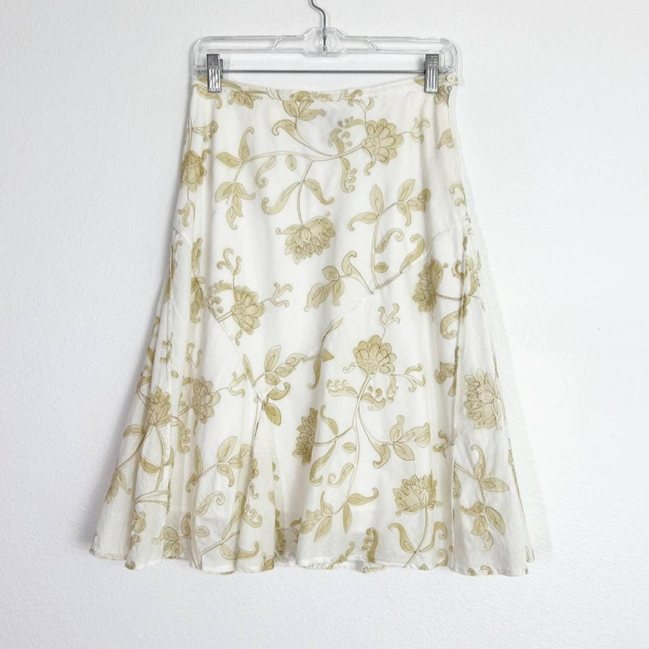 Women's White and Tan Skirt | Depop