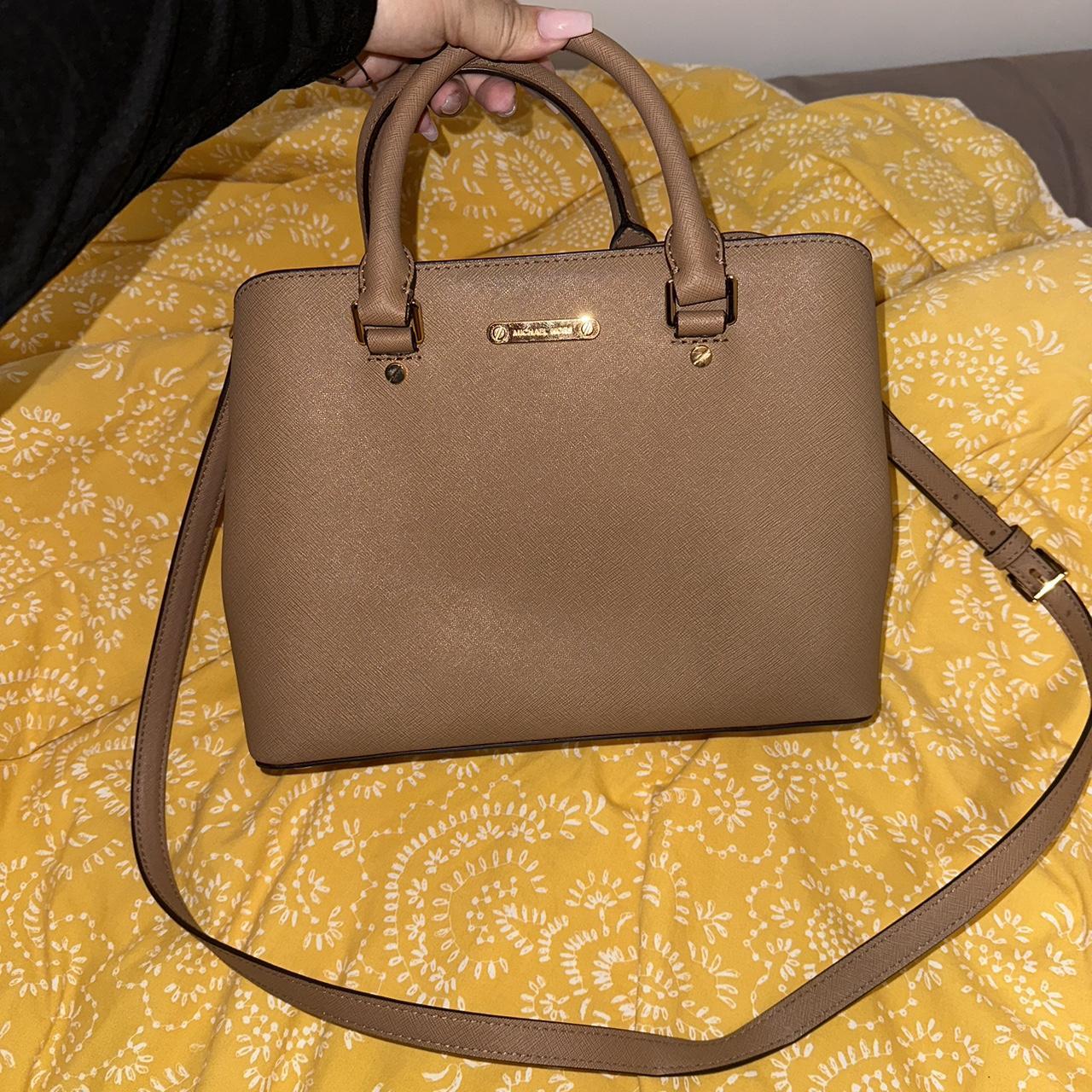 michael kors yellow and brown bag