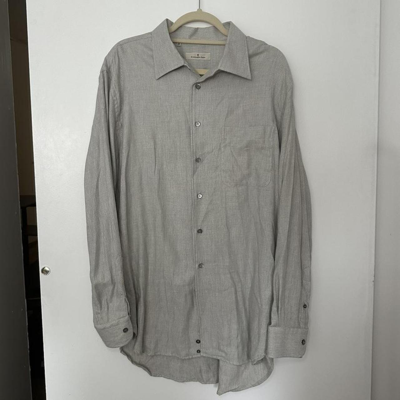 Ermenegildo Zegna Light Grey Button Down Shirt... - Depop