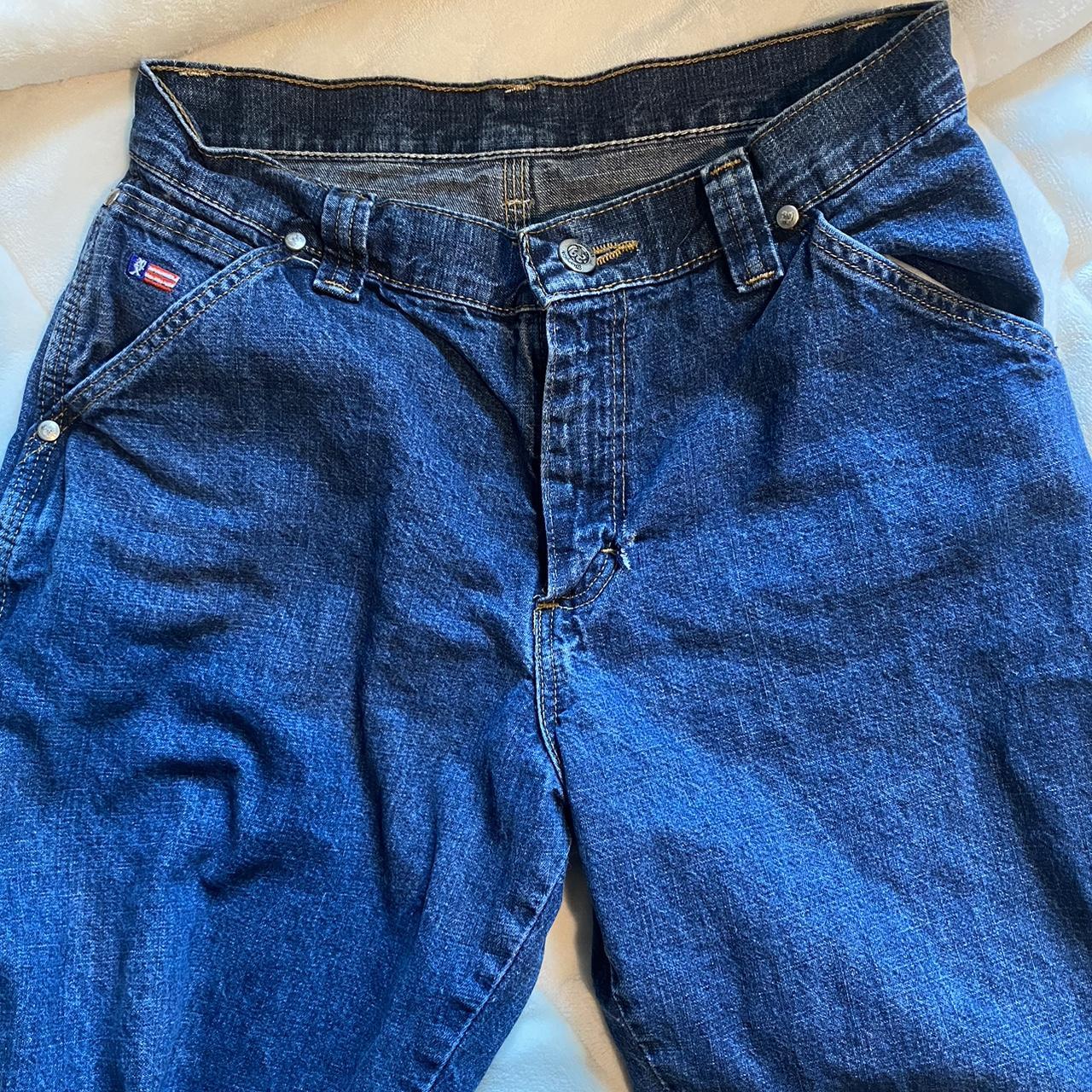 wrangler vintage carpenter jeans there is ripping... - Depop