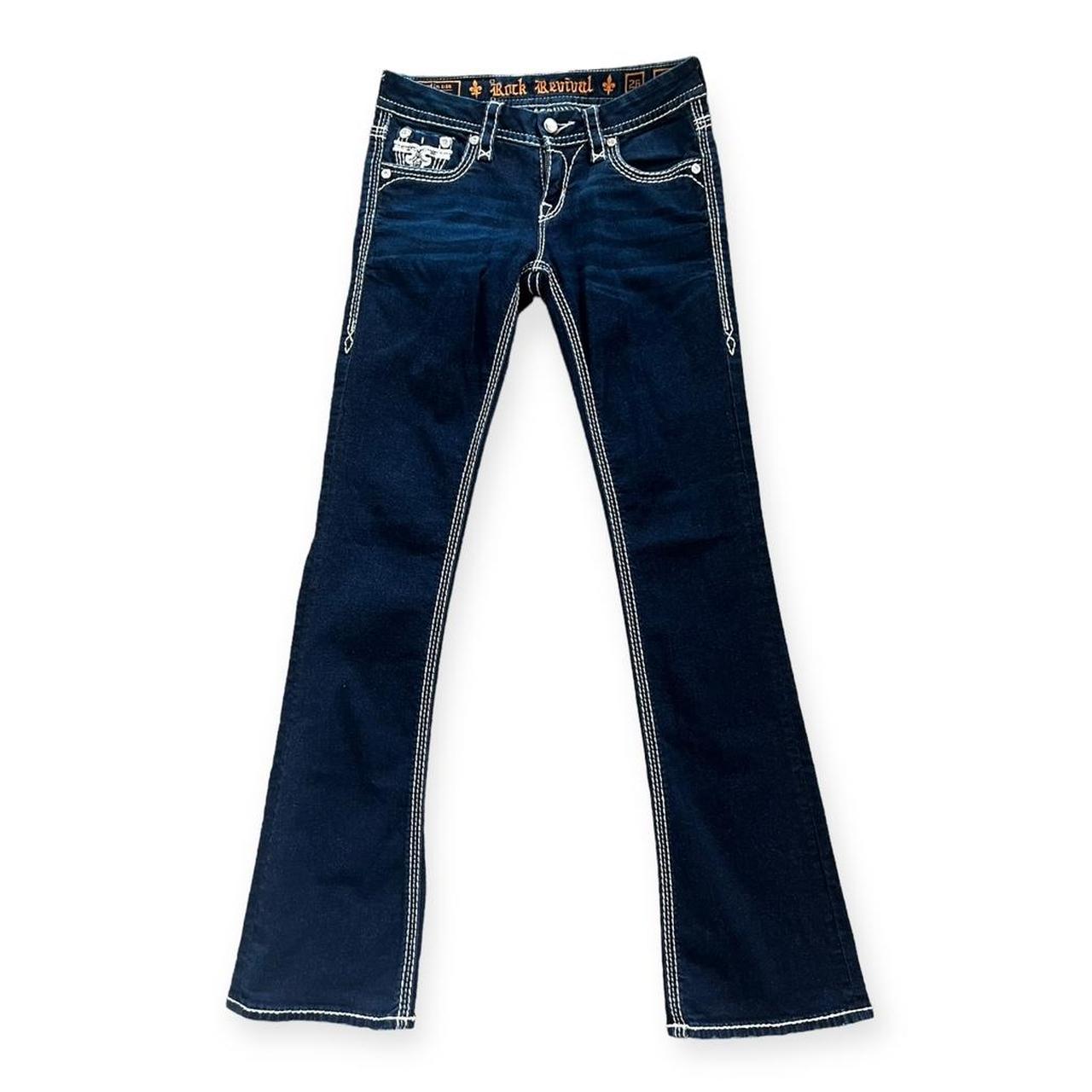 RockRevival Women's Navy Jeans Depop