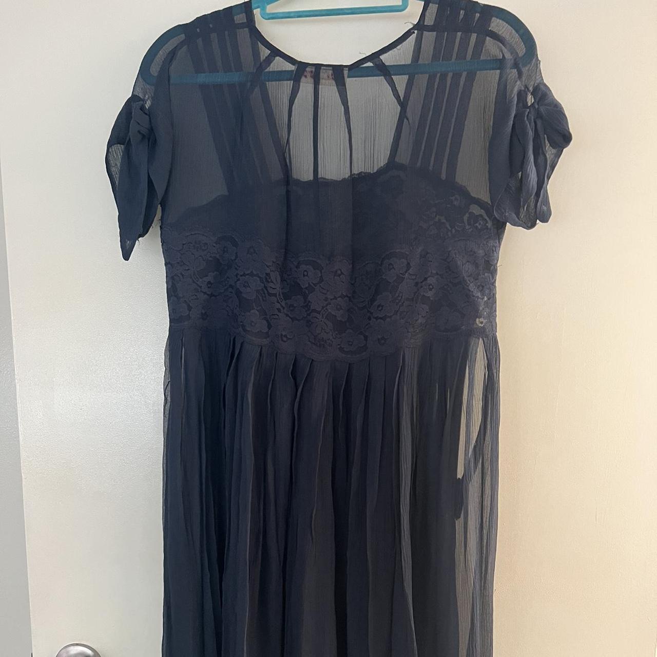 Alannah Hill size 10 sheer floaty dress. Navy blue. ... - Depop