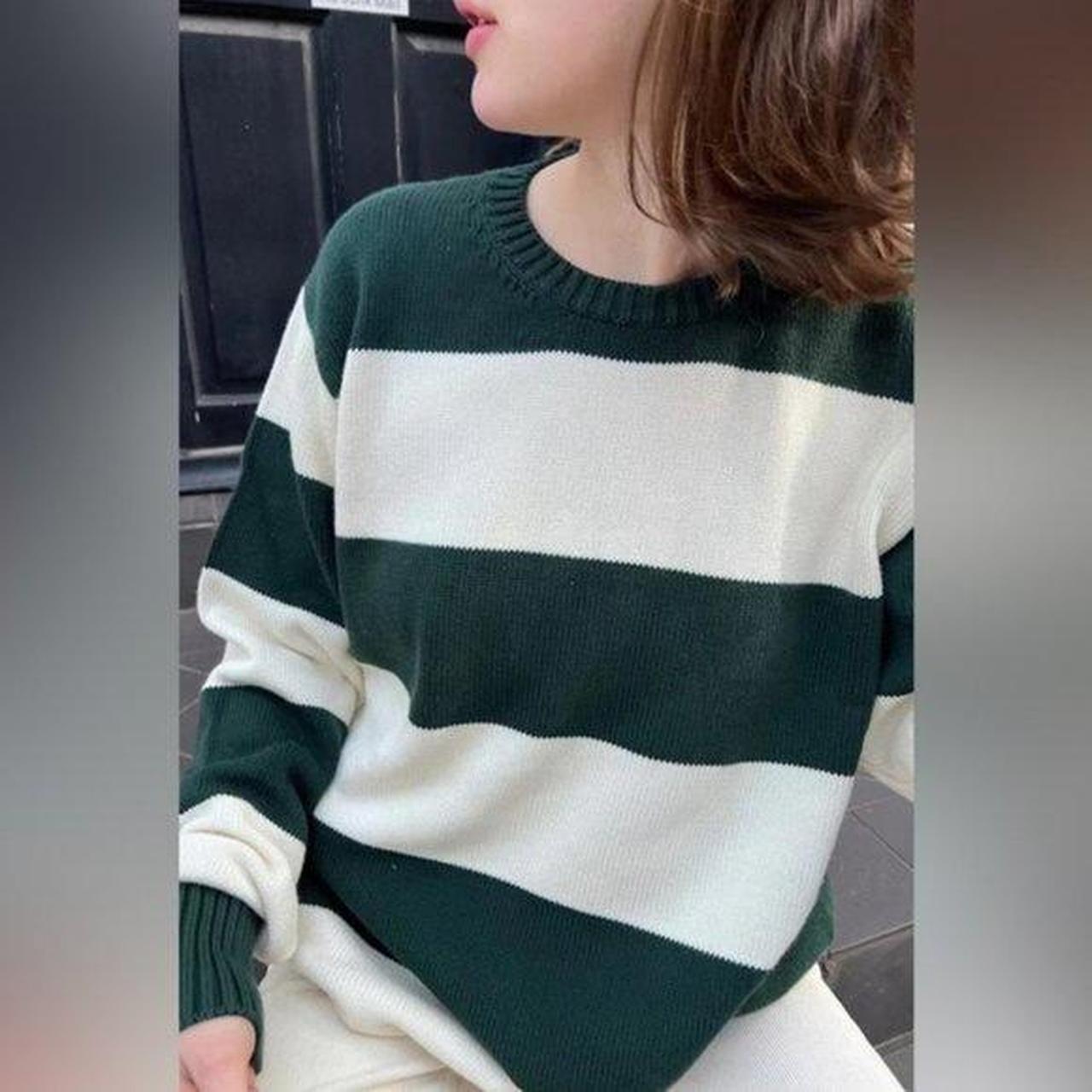 Brandy Green And White Striped Sweater Brandy Melville Green And