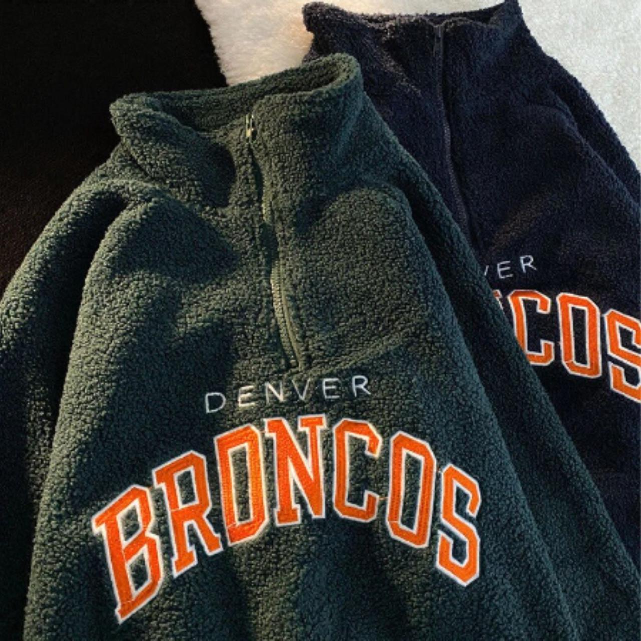 Vintage NFL Denver broncos fleece 1/4 zip Size-L - Depop