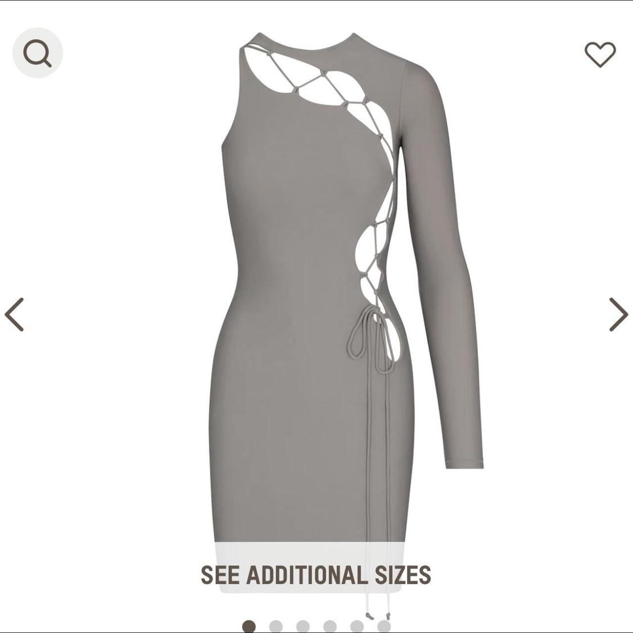 Skims Lace Up Mini Dress in the color Chrome and... - Depop