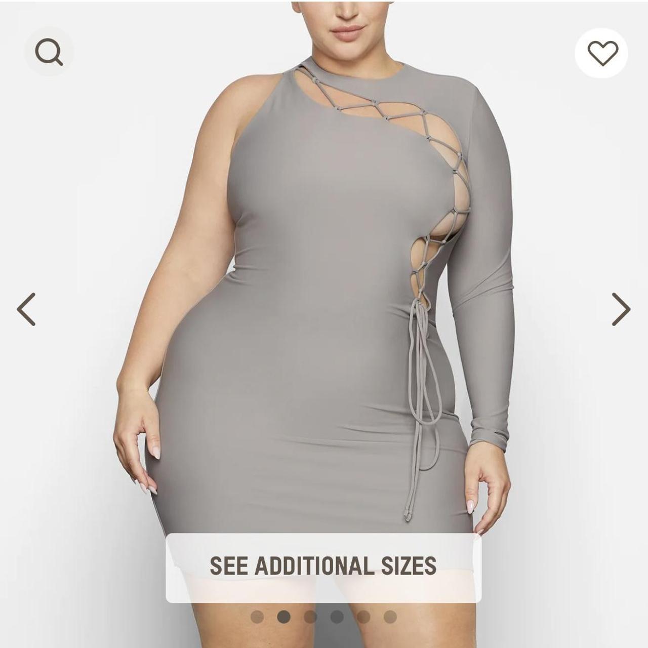 Skims Lace Up Mini Dress in the color Chrome and... - Depop