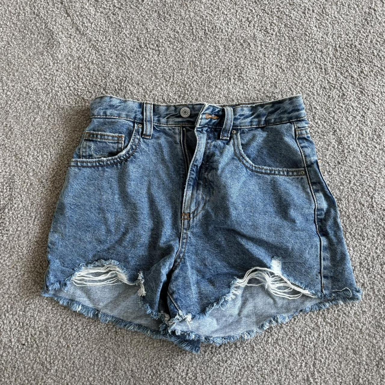 cotton on denim shorts size 6, barely worn in... Depop