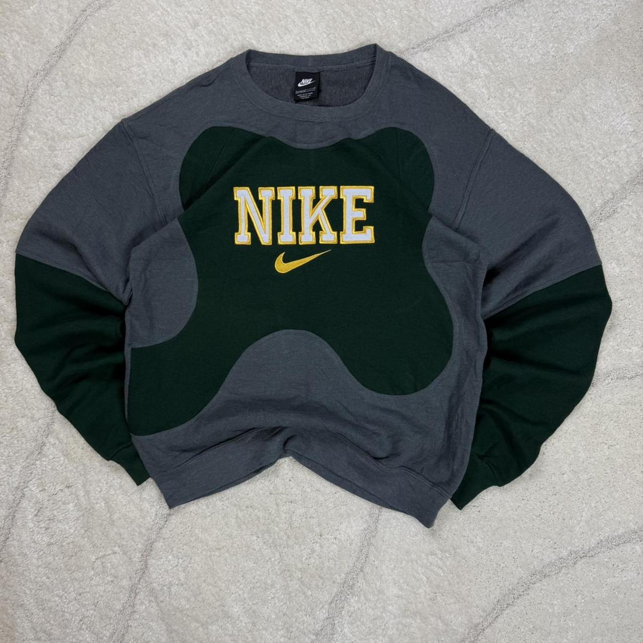 grey nike spellout sweatshirt