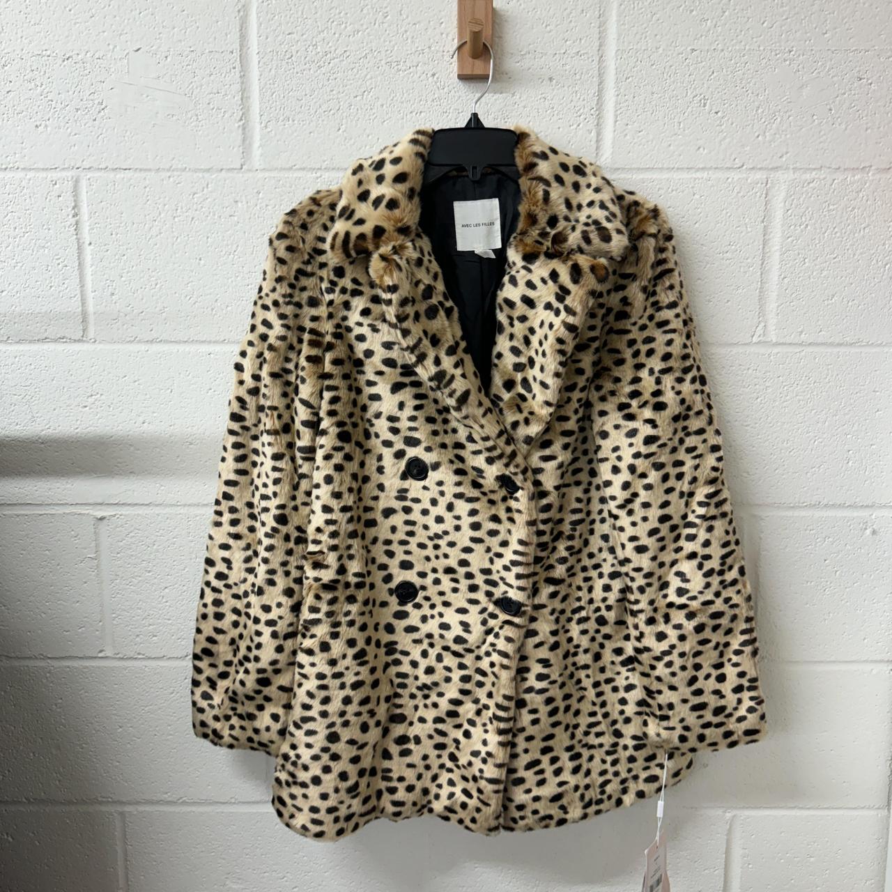 Avec les filles leopard print faux fur car coat hotsell