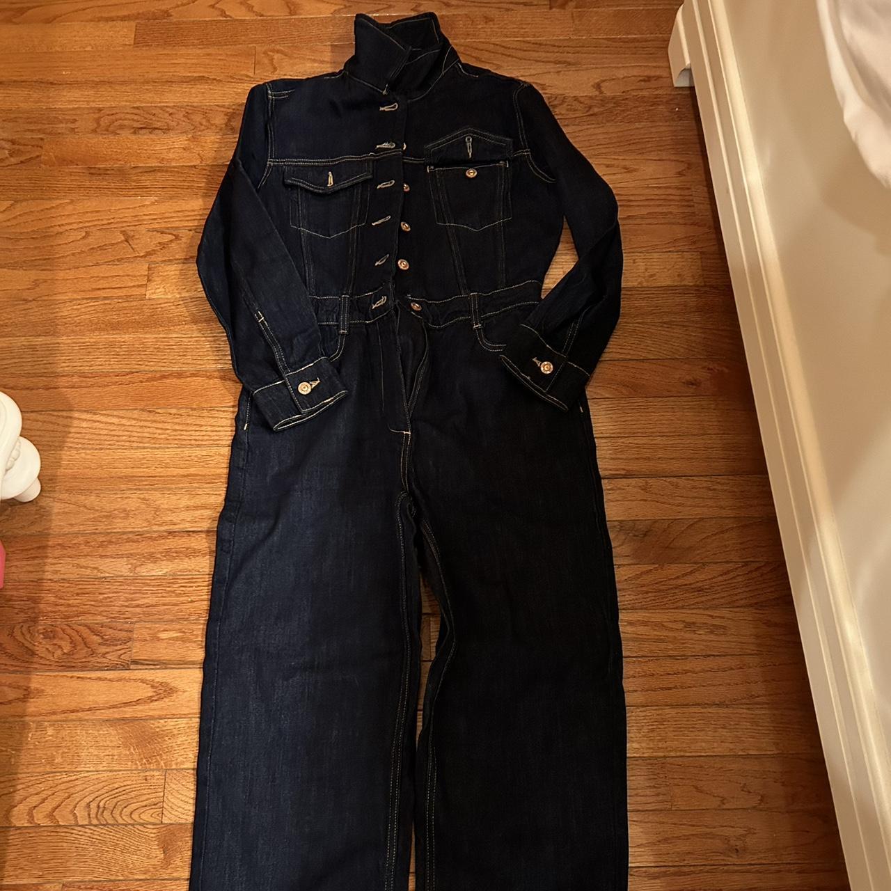 Zara Denim Boiler Utility Jumpsuit Sz M Insane Depop