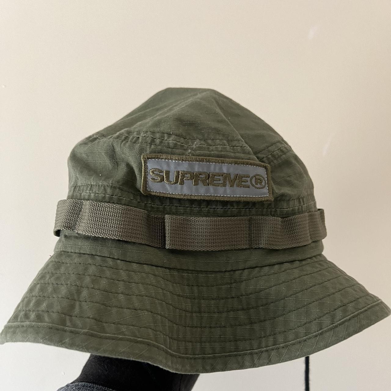 Supreme Reflective Patch Boonie Olive SS21 M/L size - Depop