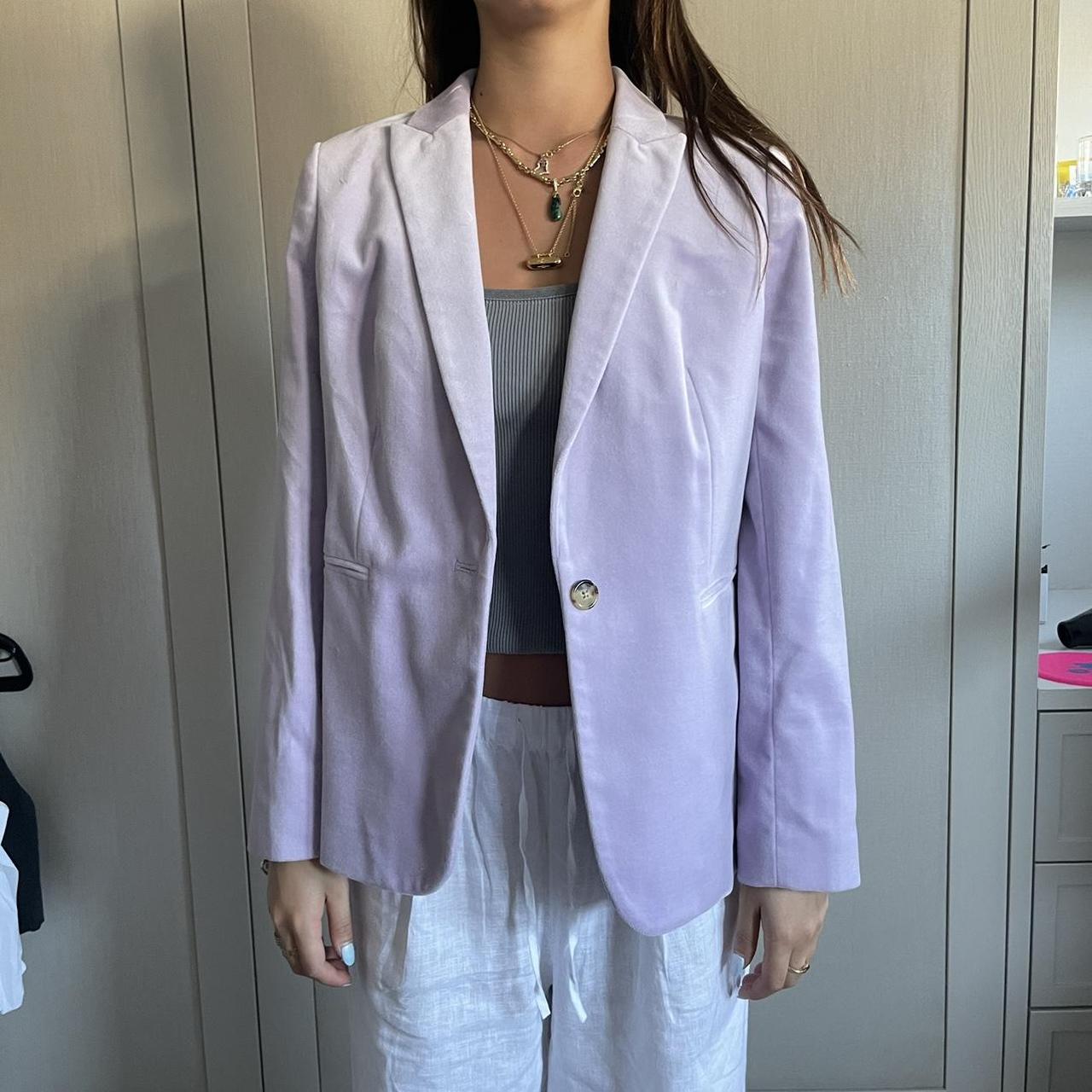 J.Crew lilac velvet blazer, never worn Depop