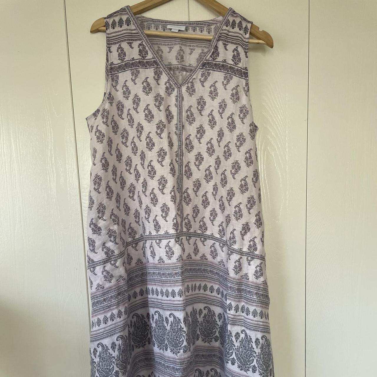 J. Jill Love Linen Tank Dress in Daisy Baroque - Depop