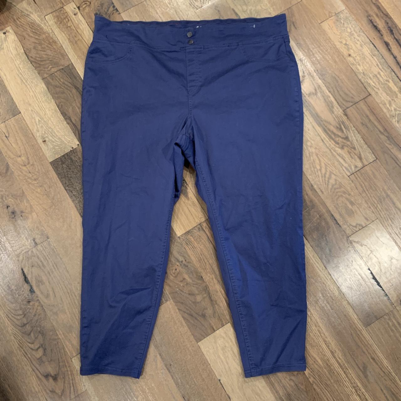 Terra & Sky Blue Stretched Cropped Pants Size 3X - Depop