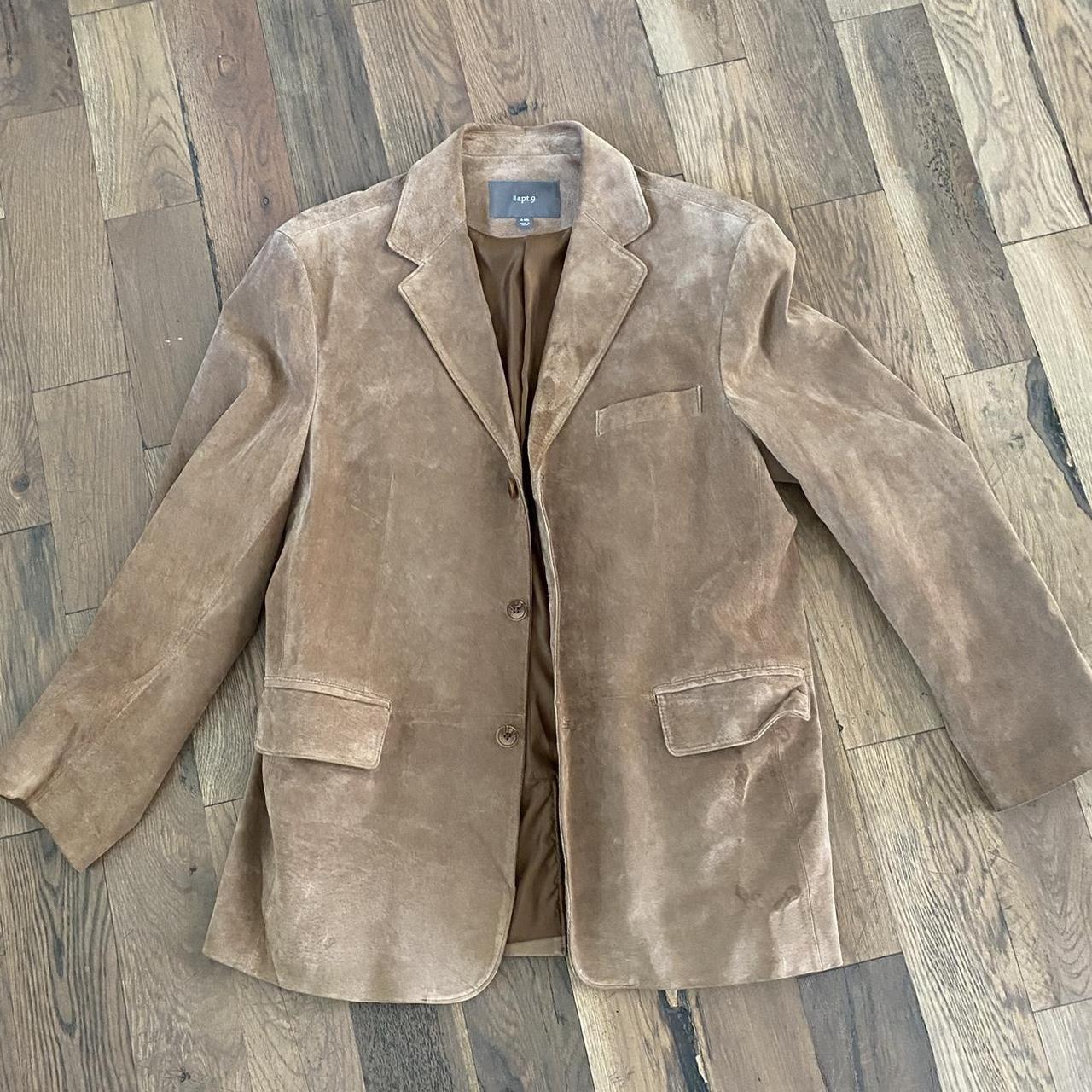 Beige hot sale suede blazer