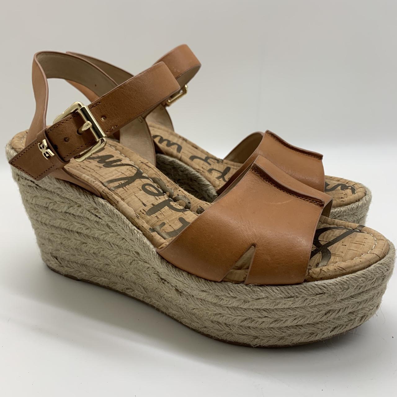 Sam Edelman Maura Leather Espadrille Platform Brown. Depop