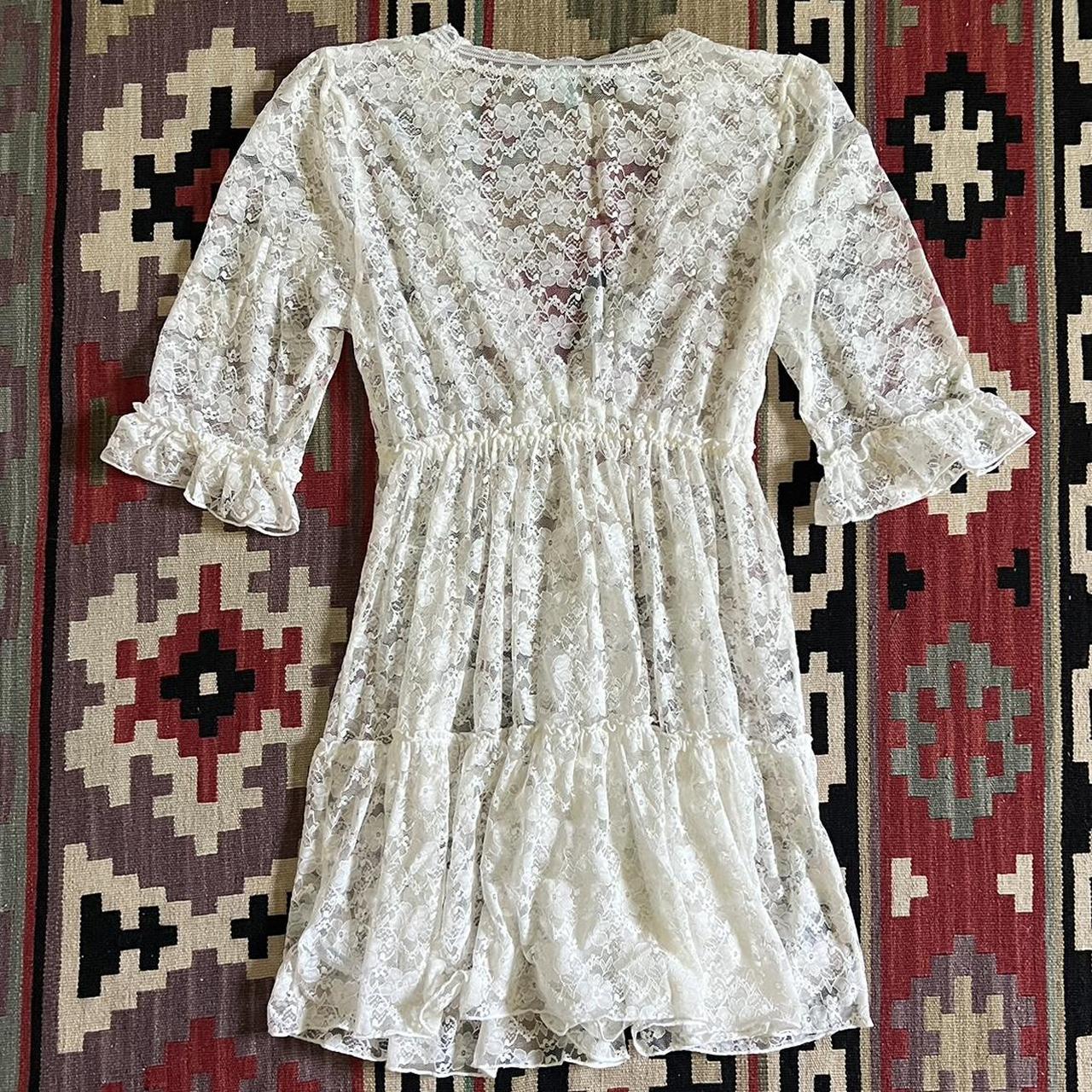 Vintage Betsey Johnson Sheer Lace Dress In Great Depop