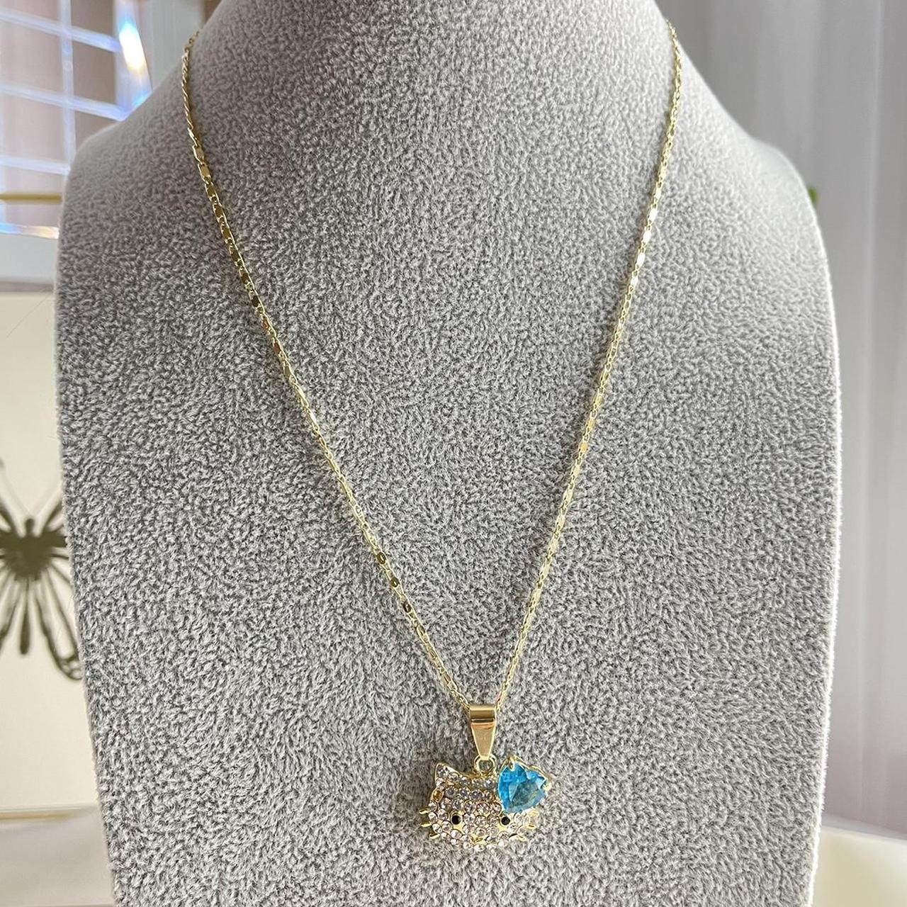 Kitty Pendant Necklace - Trendy Kitty necklace Gold tone - Walmart.com