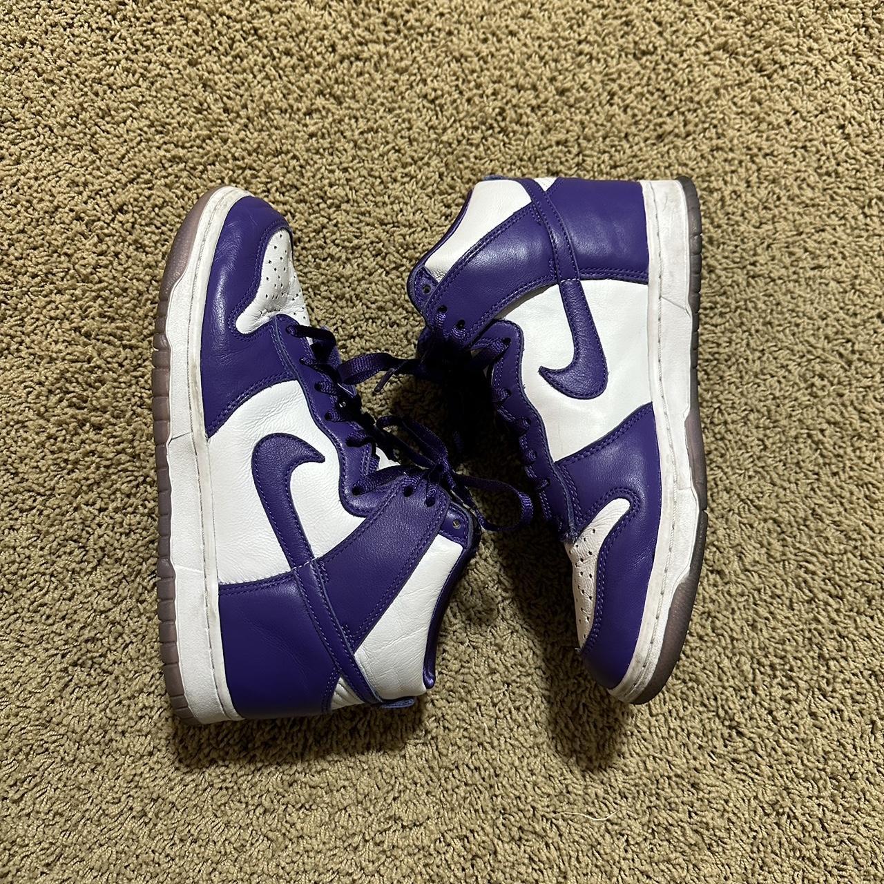 Nike Womens Varsity Purple Dunk High size womens... - Depop