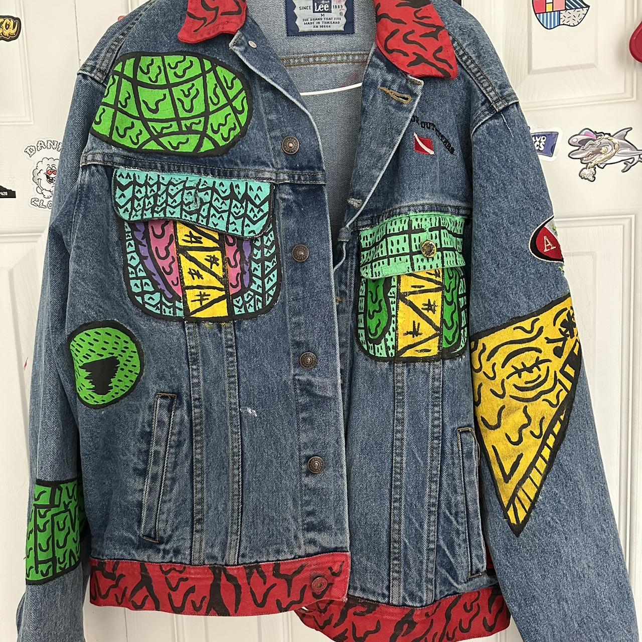 Demon Denim Jacket RARE 1 of 1 Custom painted denim... - Depop