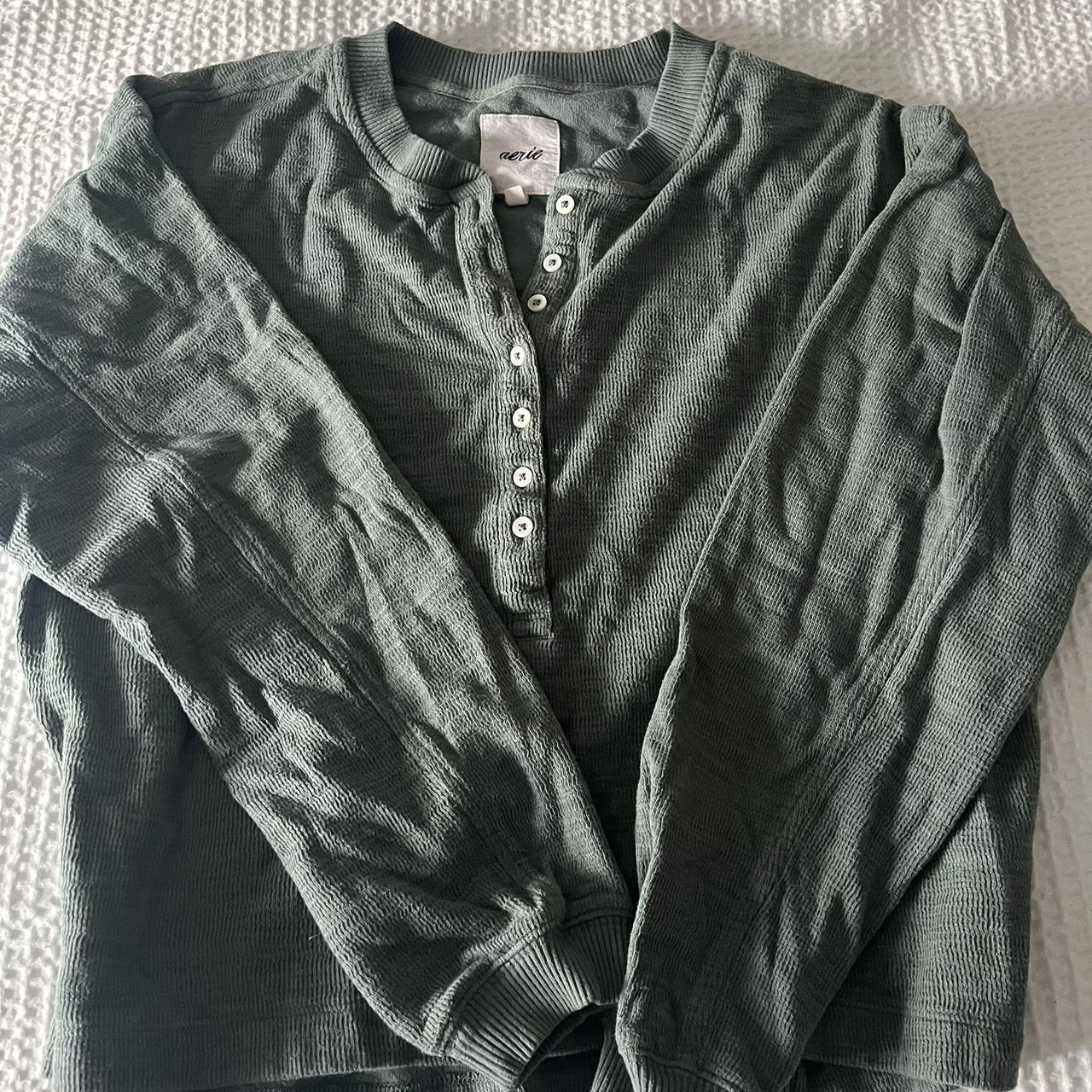 Green Henley shirt from Aerie. It’s not skin tight... Depop