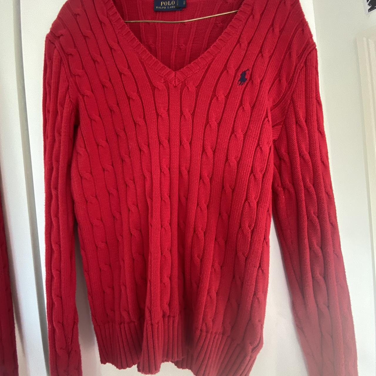 Ralph Lauren Women's Red Jumper | Depop