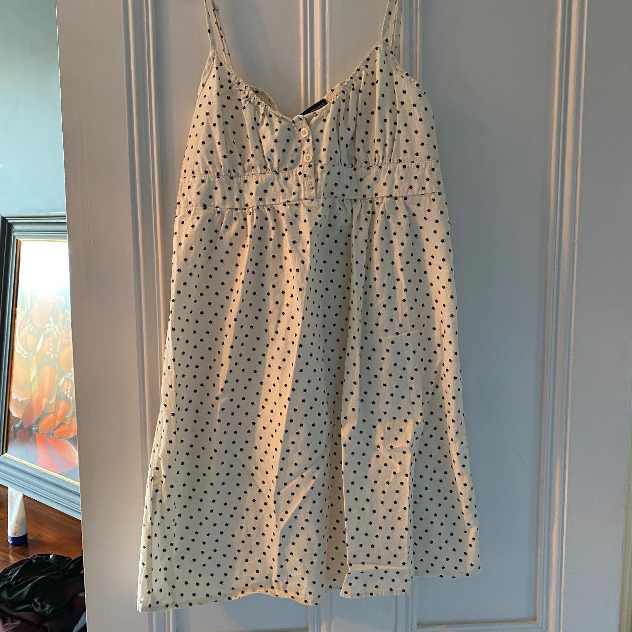 Brandy Melville spaghetti strap dress in floral... - Depop