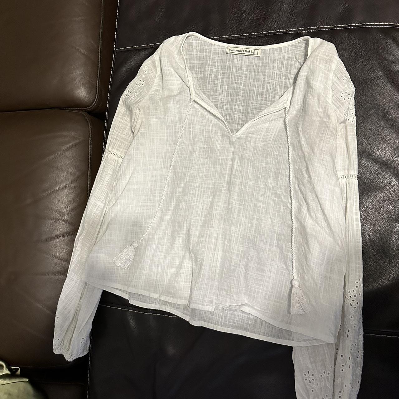 Abercrombie & Fitch Women's White Blouse | Depop