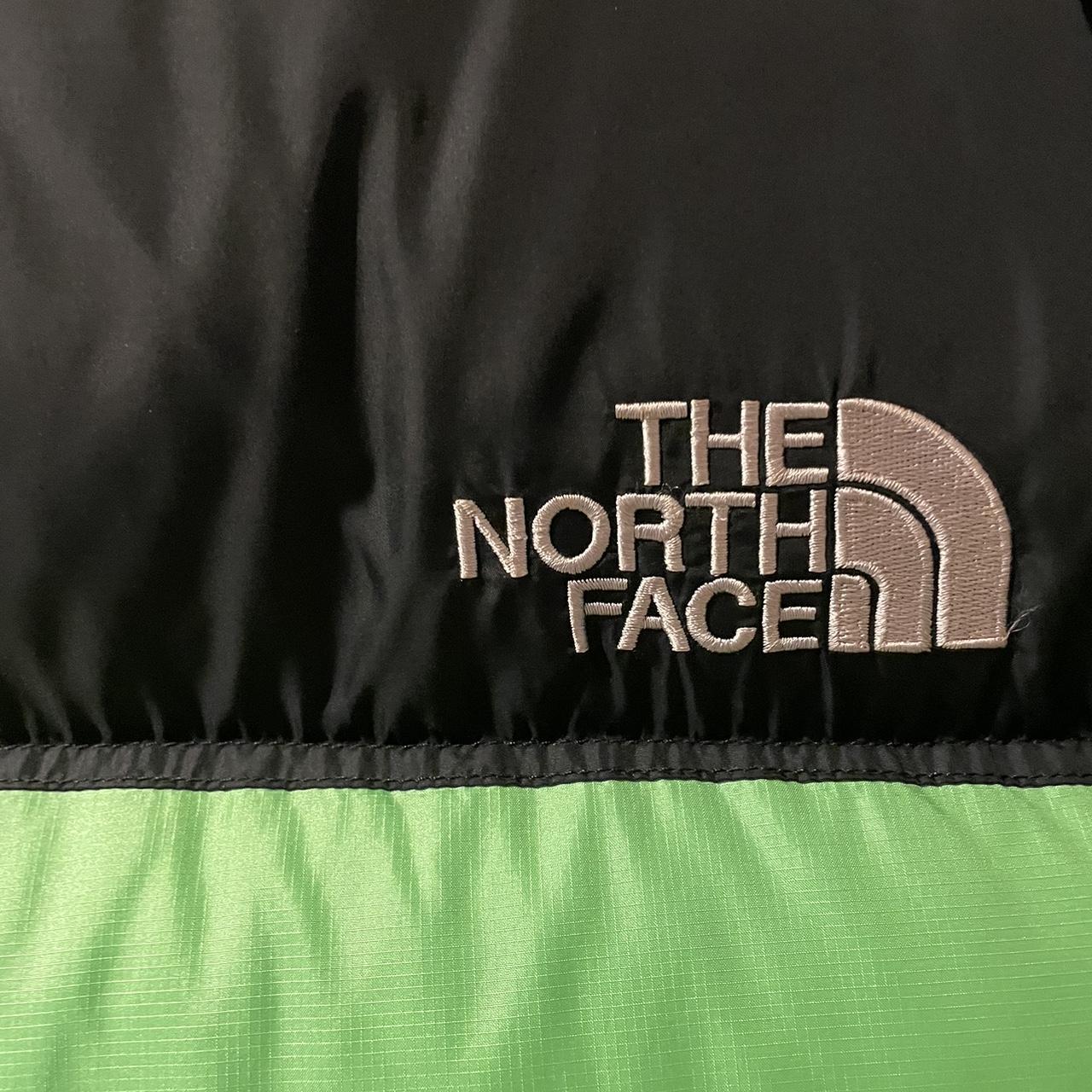 bright green and black North Face puffer Size Men’s... - Depop