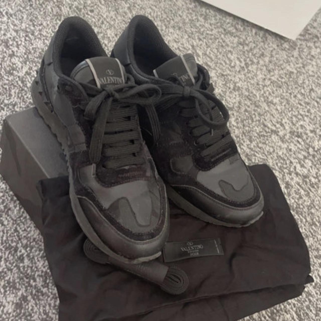 mens black camo valentino trainers