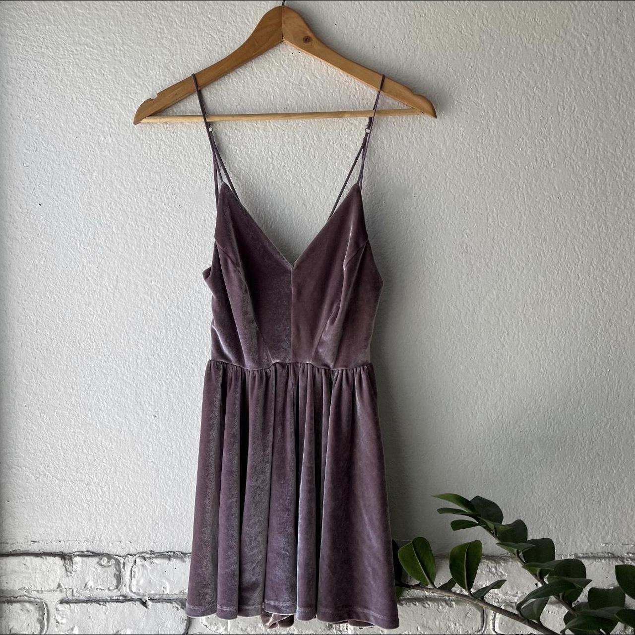 Silence + Noise purple velvet ROMPER!, size: small