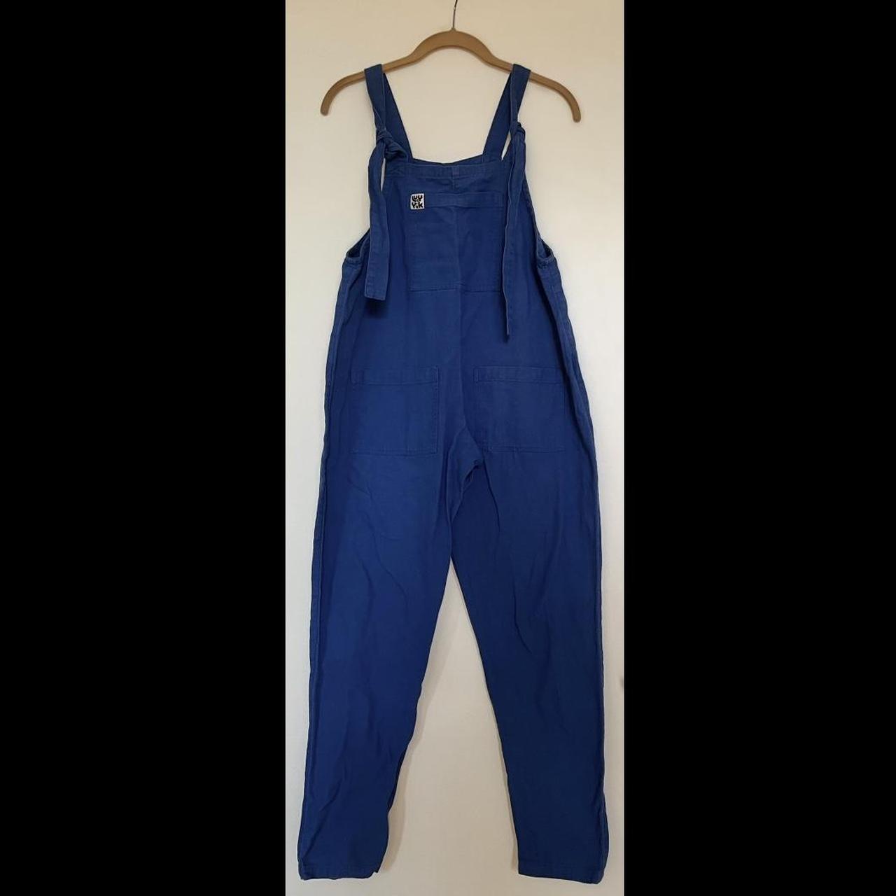 Lucy and Yak Women's Blue and Navy Jumpsuit Depop