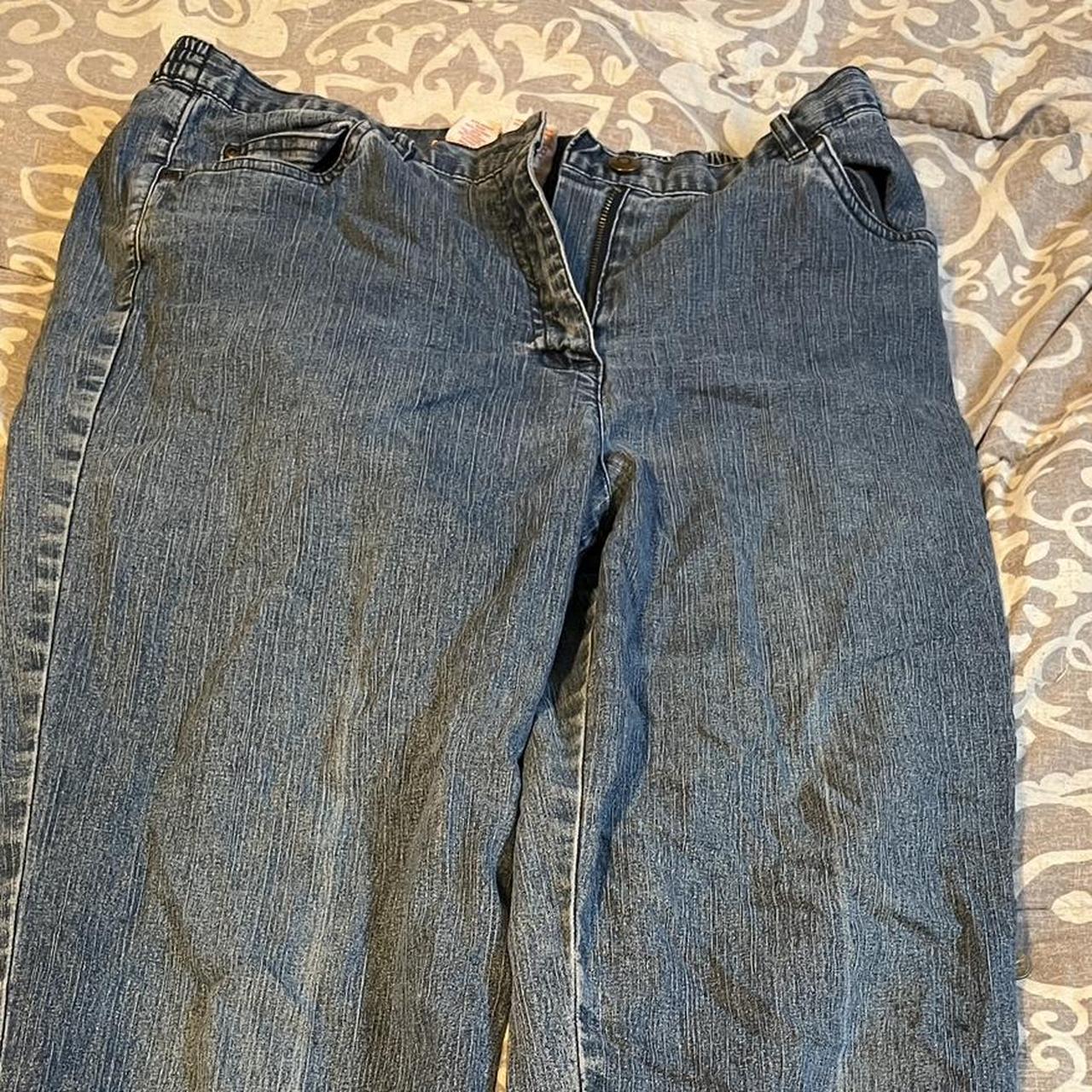 Dark blue baggy jeans. These jeans have a stretchy... - Depop