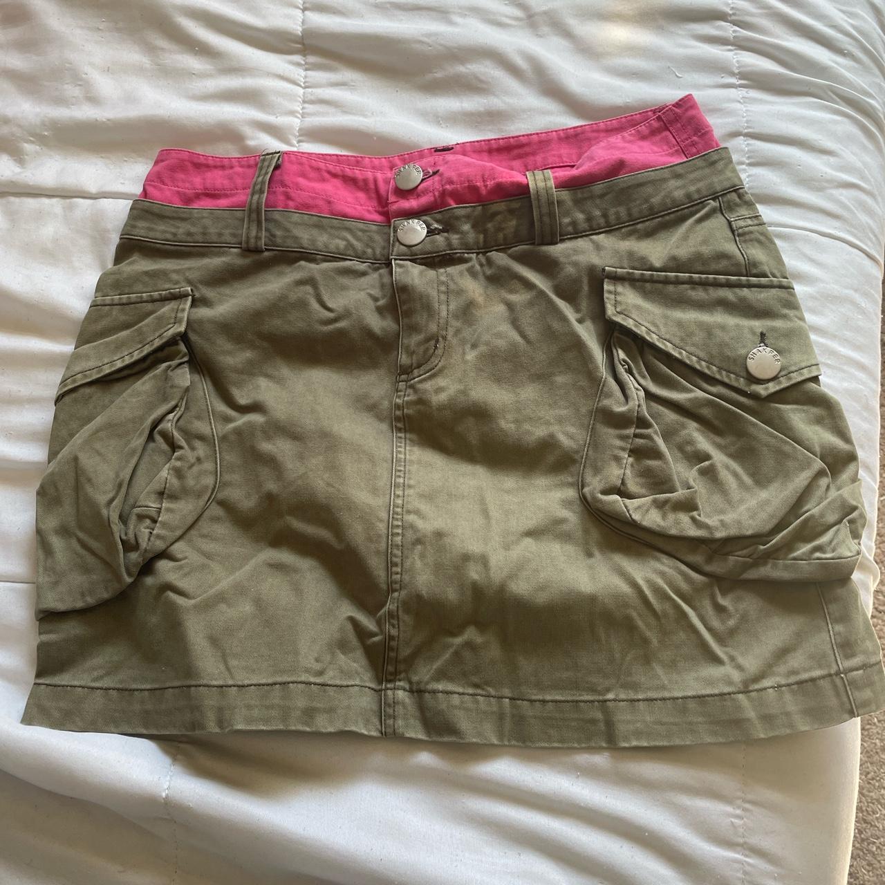 Women's Green and Pink Skirt | Depop