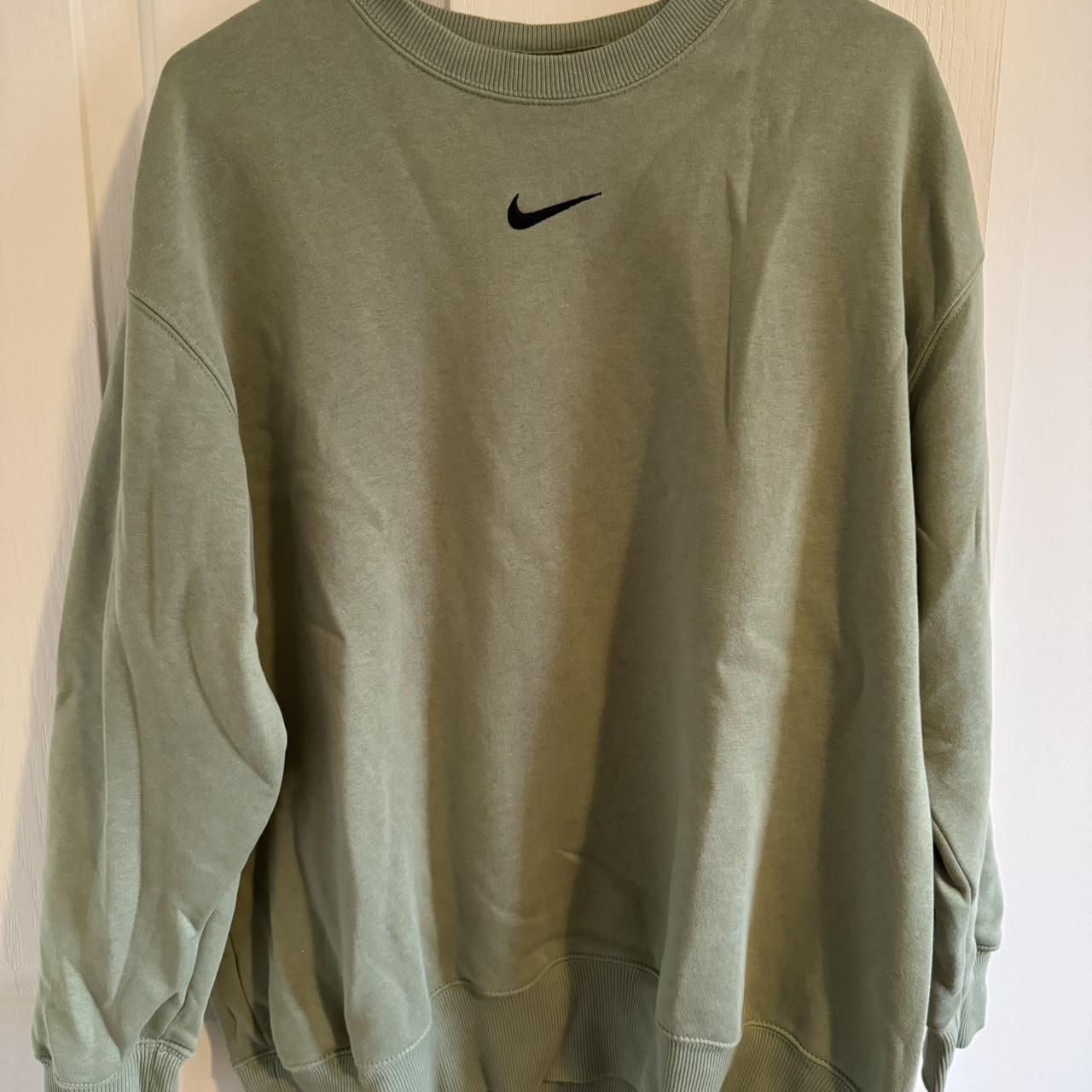 Nike oversized jumper, light green Women’s medium... - Depop