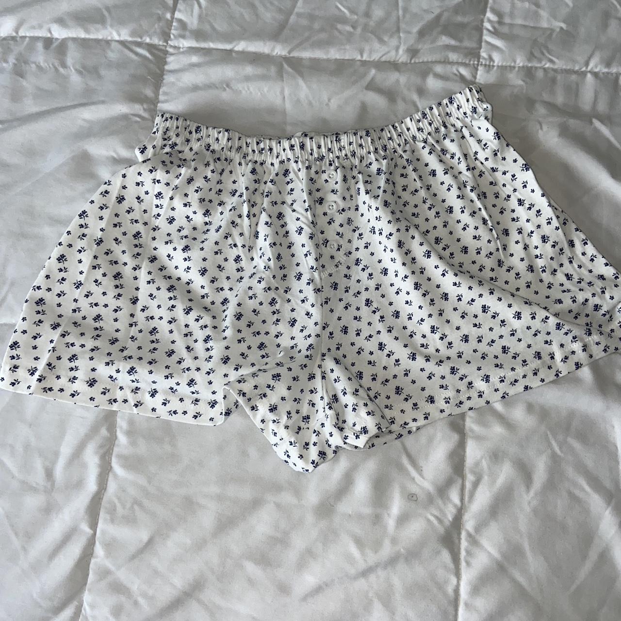 Primark Women's White and Blue Shorts | Depop