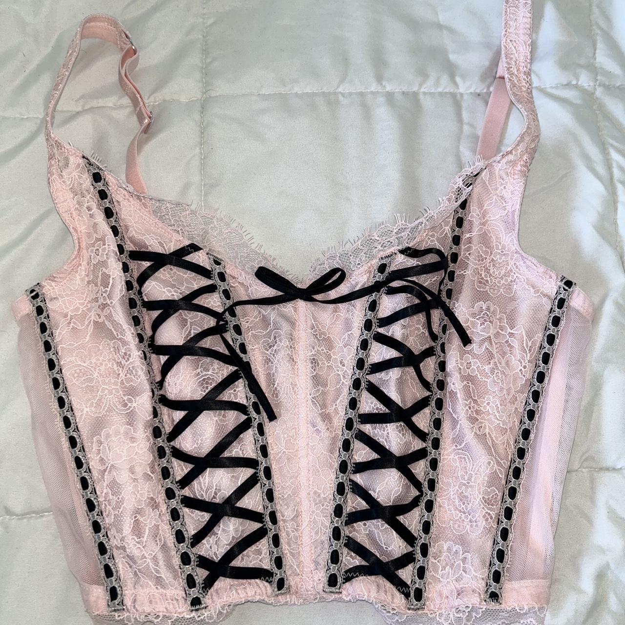 Victoria's Secret Women's Pink Corset Depop