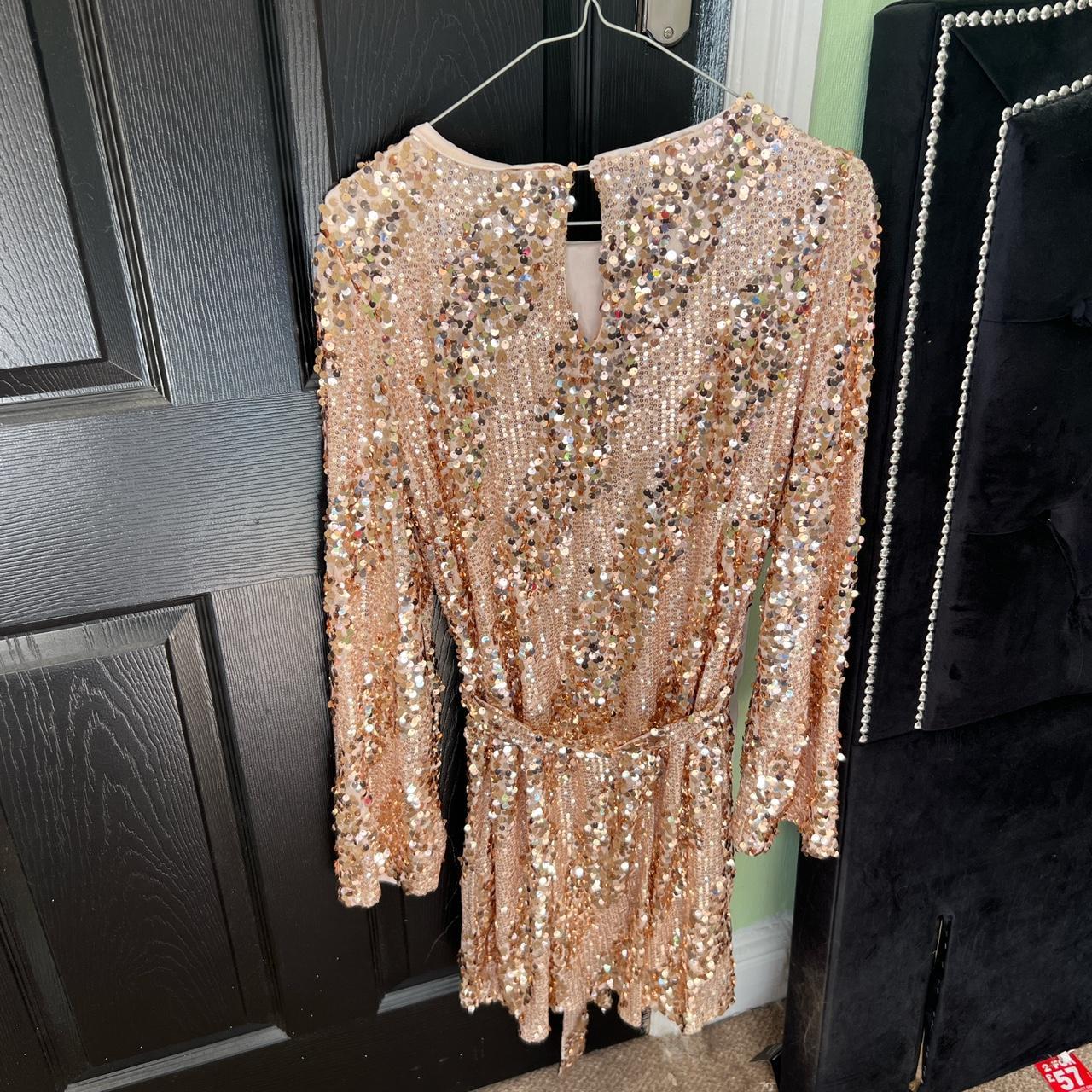 Lipsy gold dress best sale