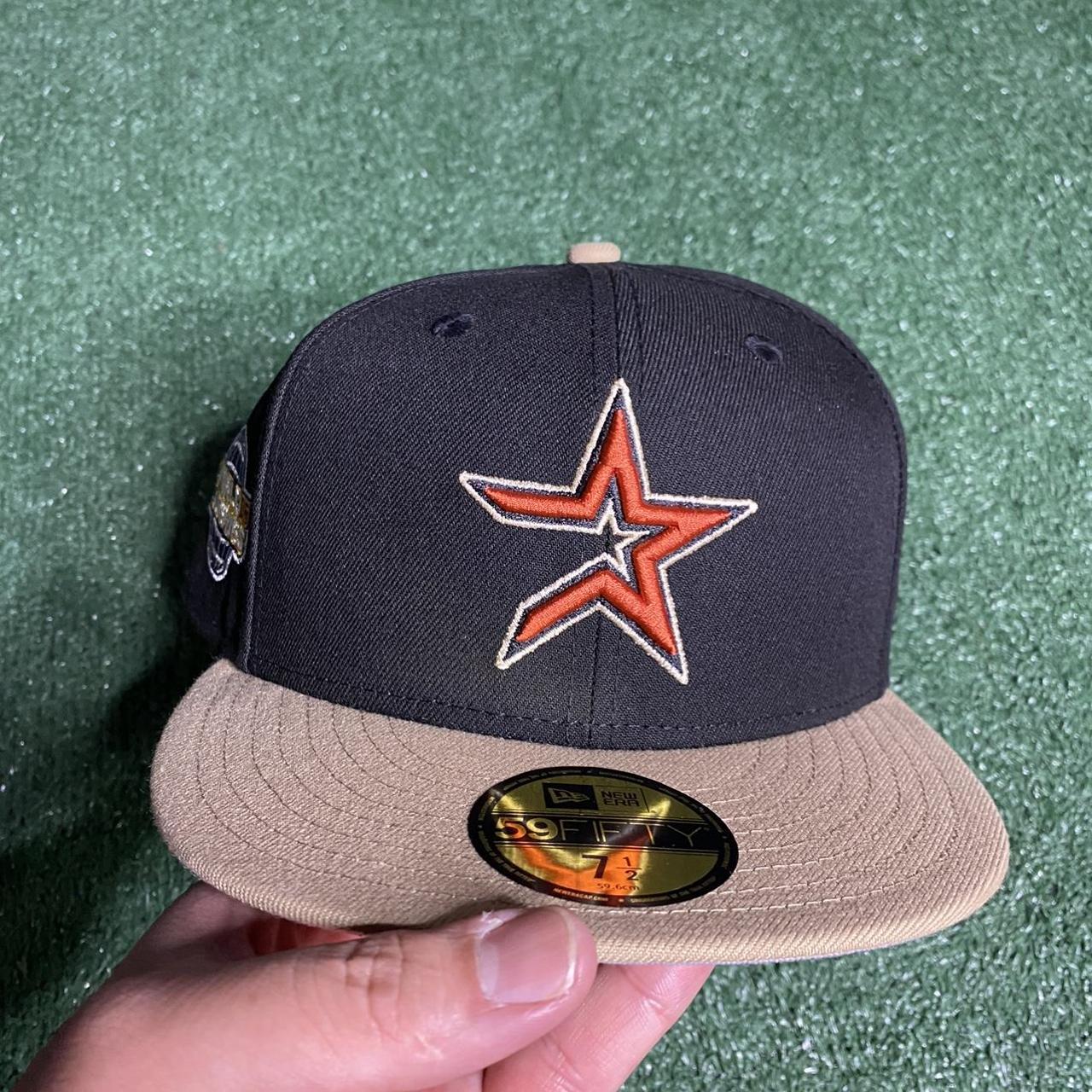 Houston Astros Two Tone Tan Black 05 Fitted Hat Sz 7 - Depop