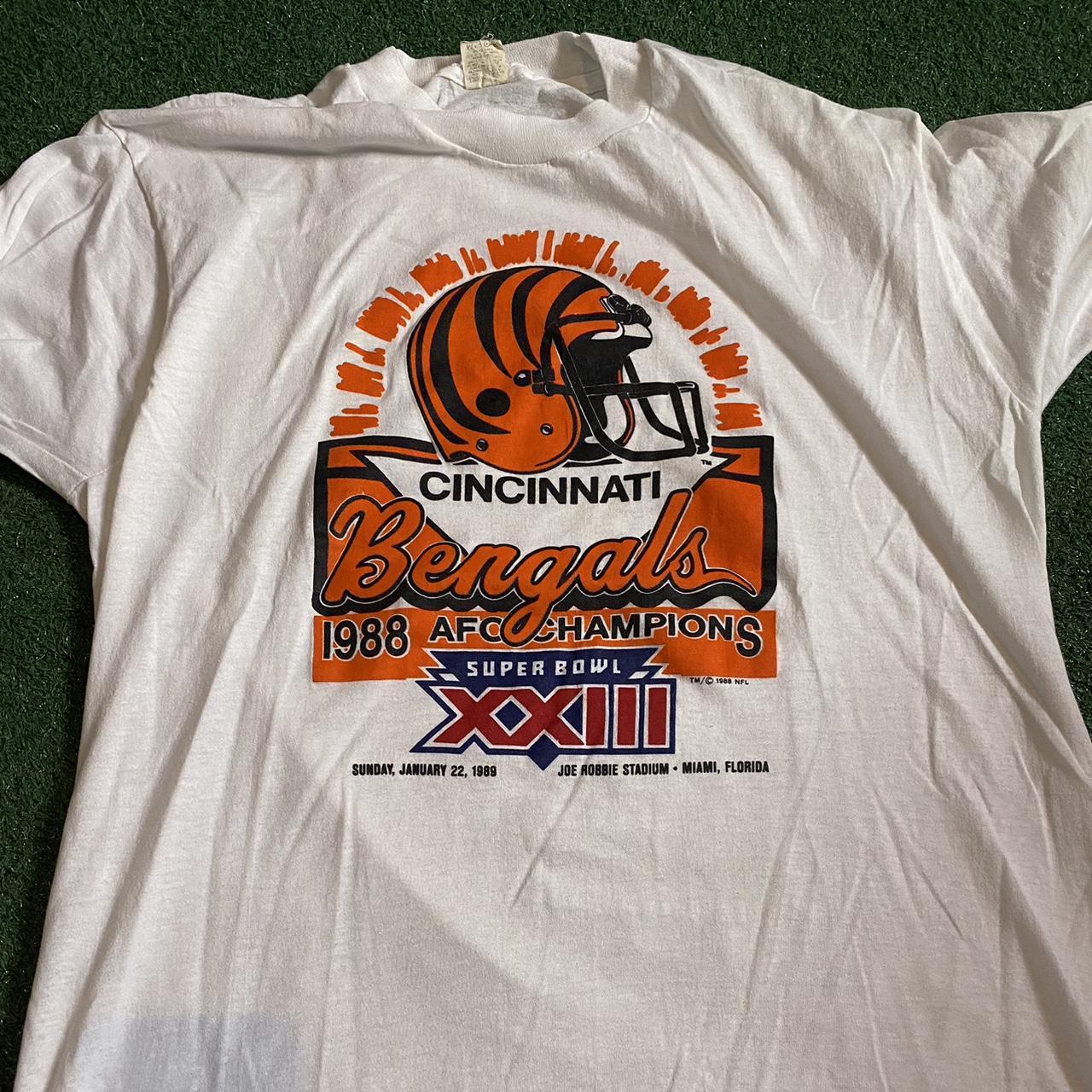 1988 Cincinnati Bengals AFC Champions Shirt Tag - Depop